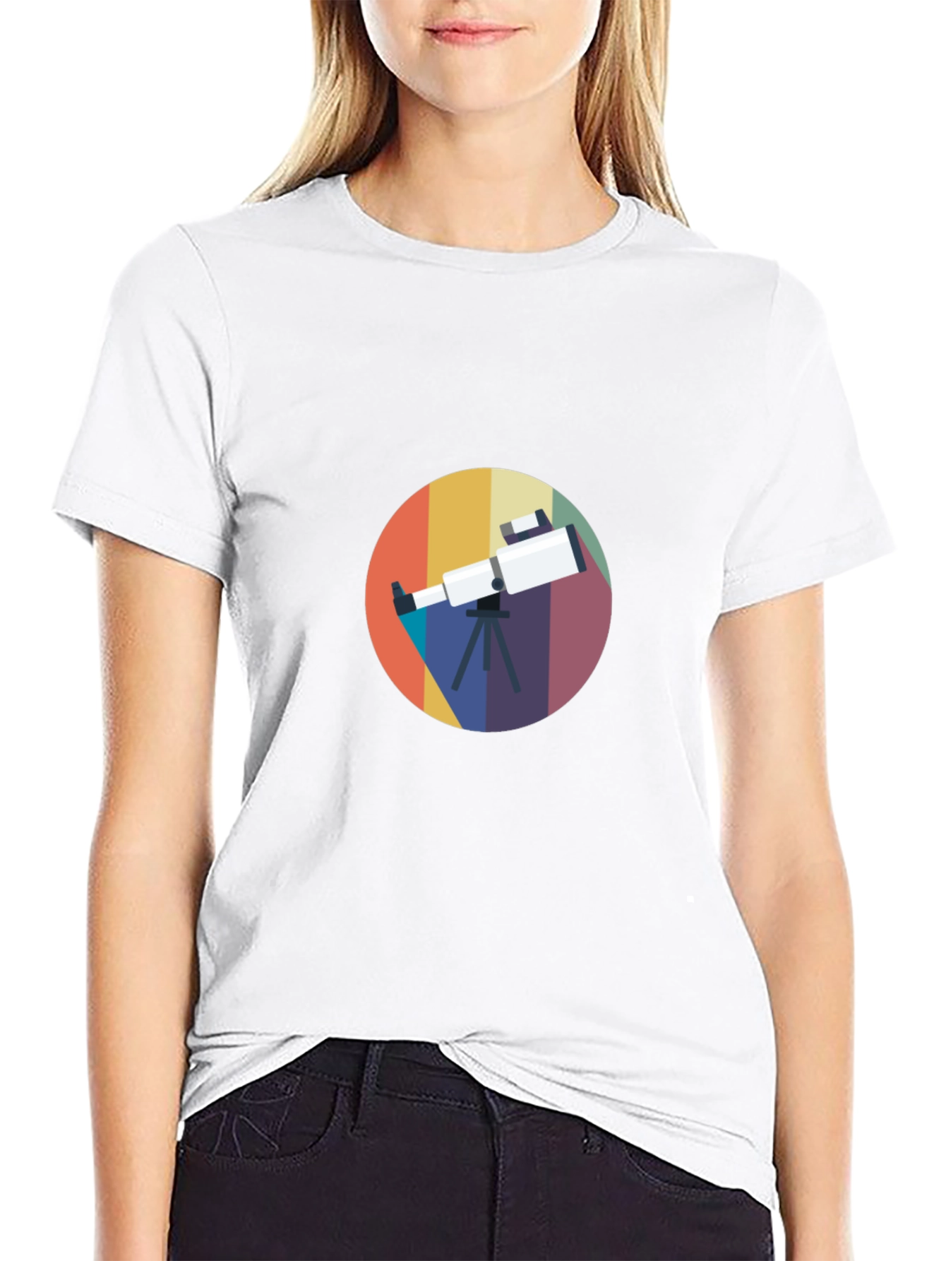 Telescope Graphic Tee - Space Exploration Shirt