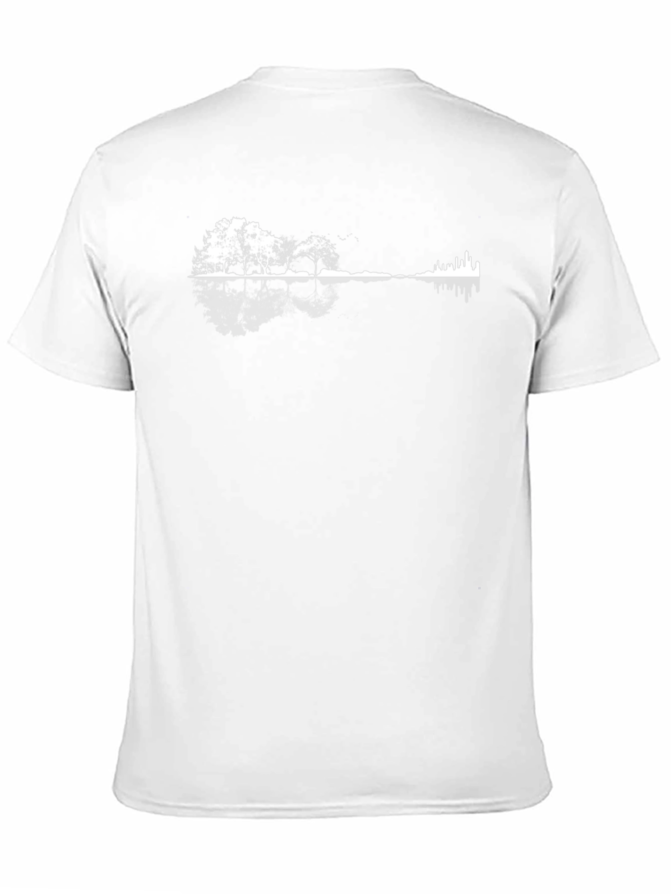Nature & Cityscape Graphic Tee - Black Cotton Blend