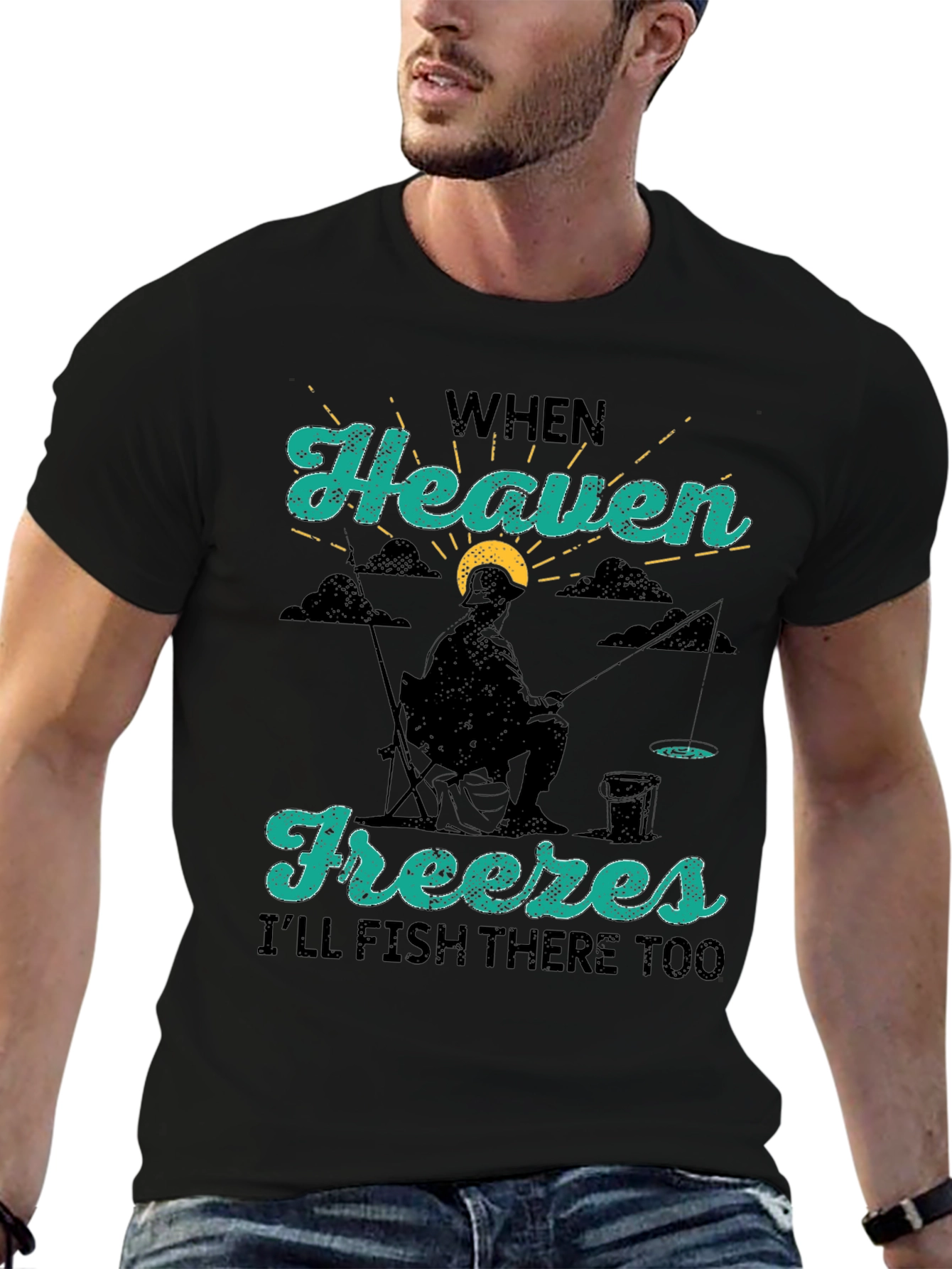 Heaven Freezes Fishing T-Shirt
