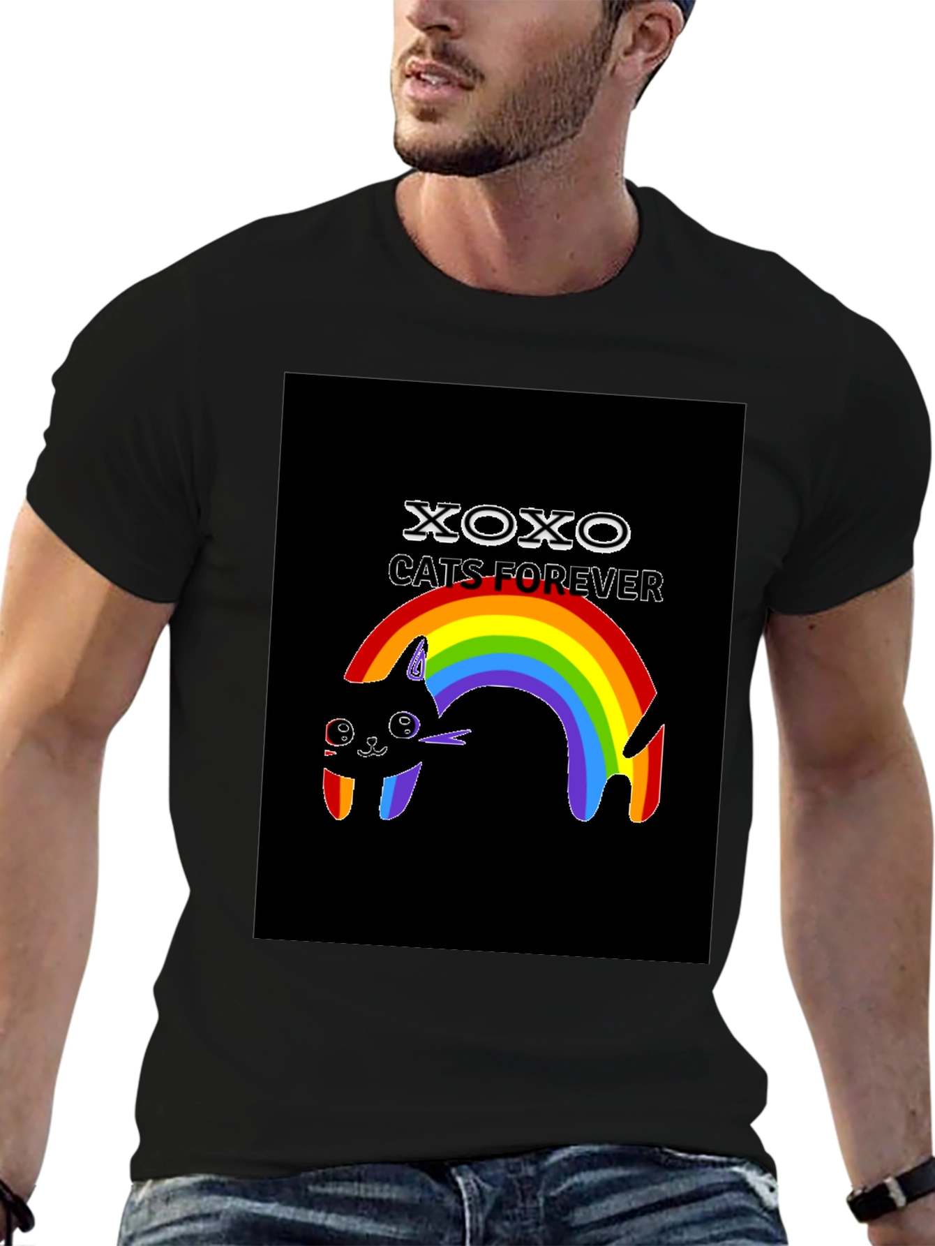 XOXO Cats Forever Rainbow Tee