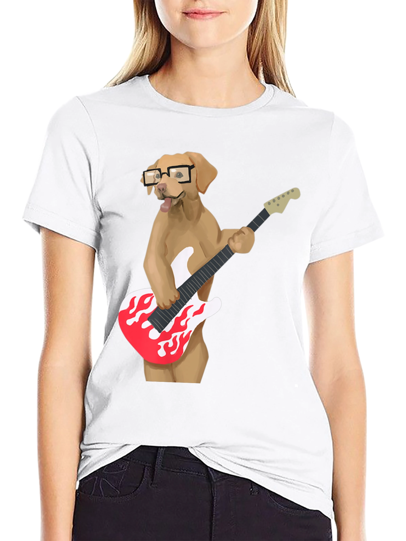 Dog Guitarist Graphic T-Shirt