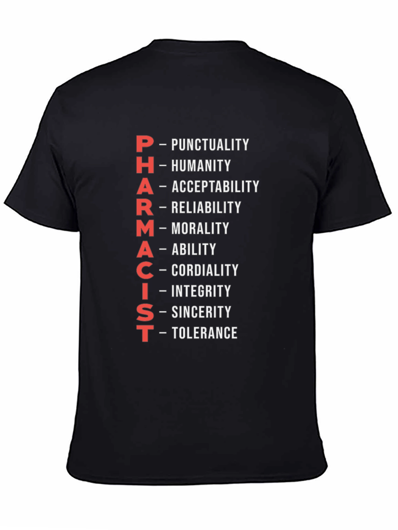 Pharmacist Qualities Black Graphic Tee