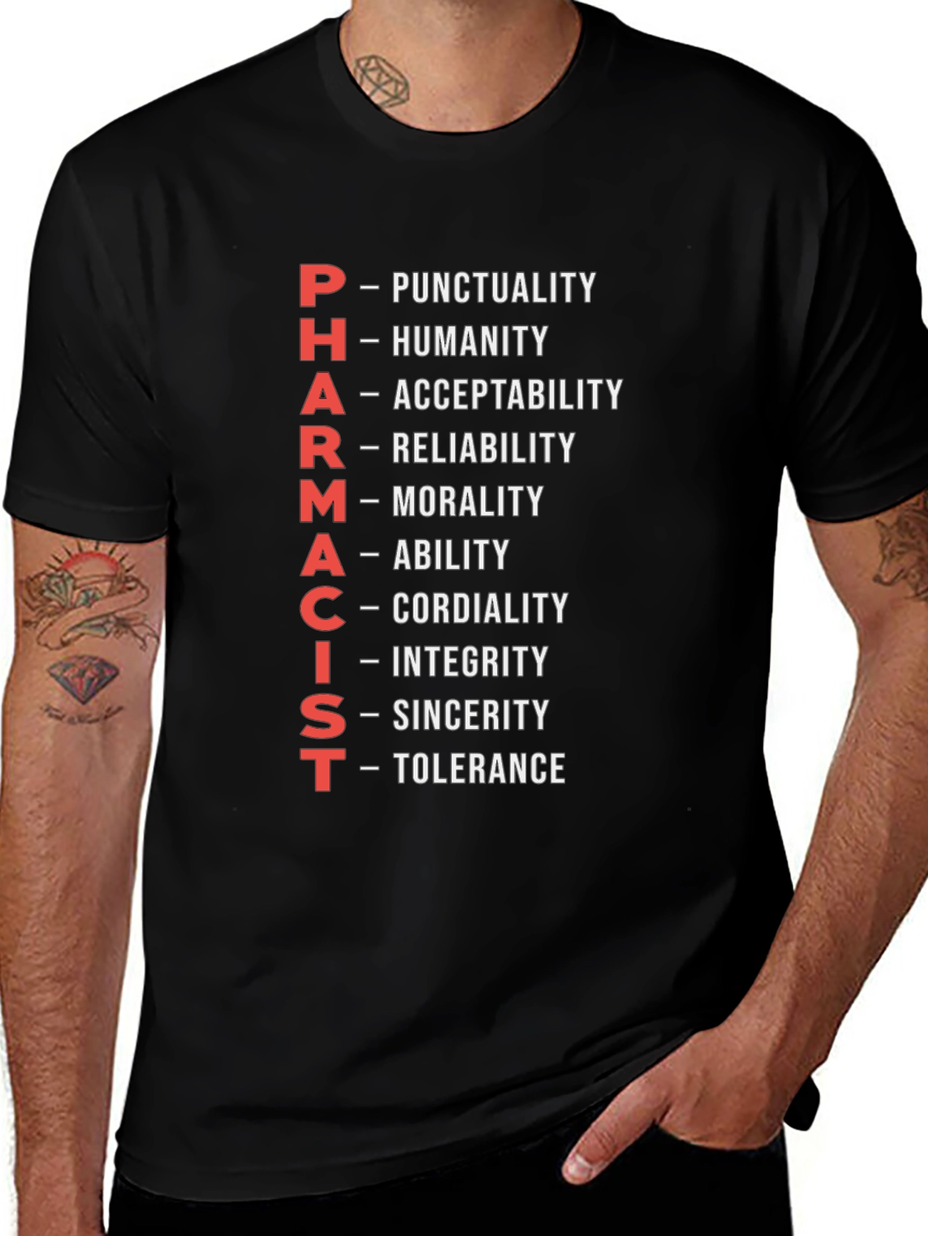 Pharmacist Qualities Black Graphic Tee