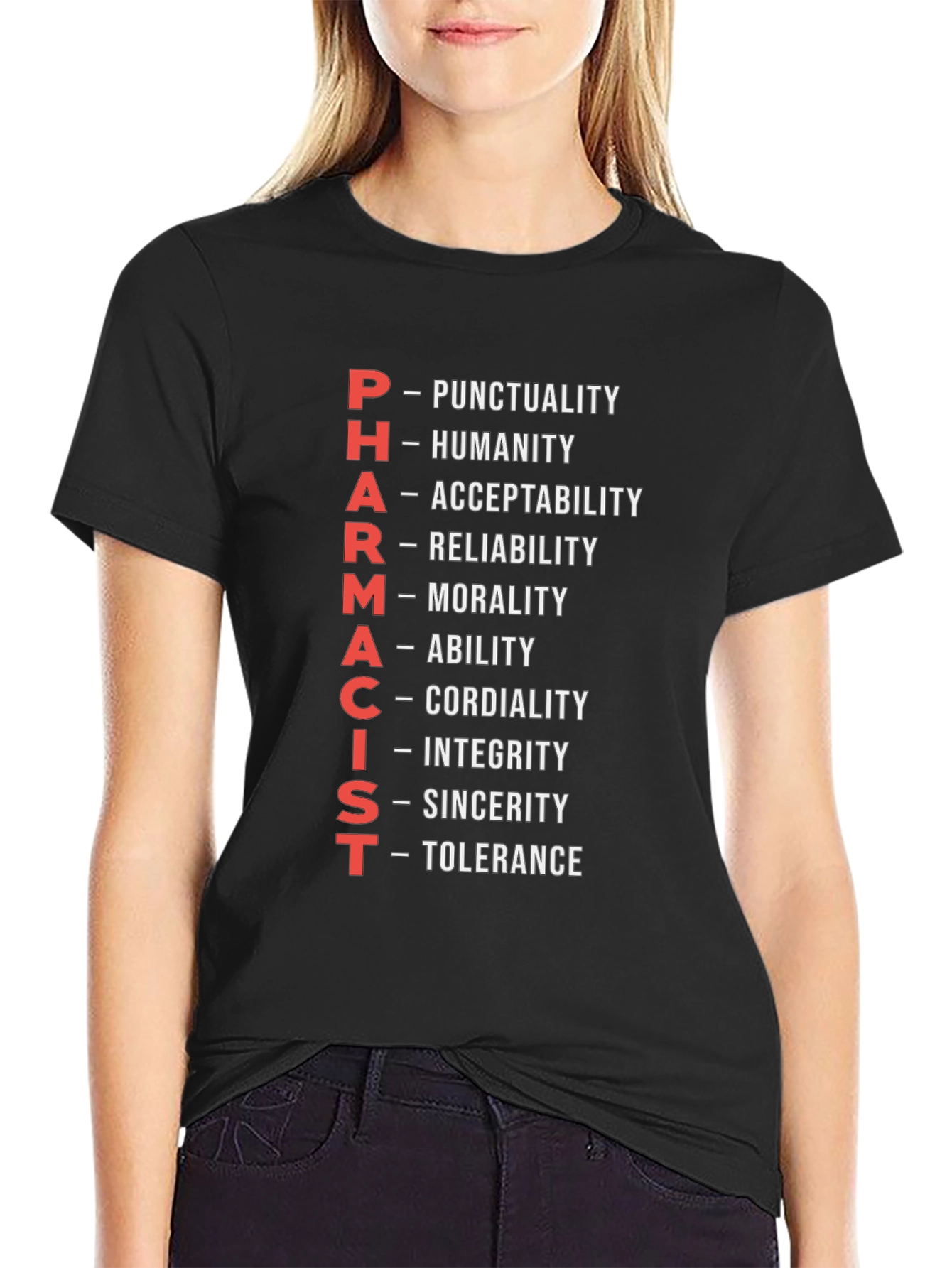 Pharmacist Qualities Black Graphic Tee