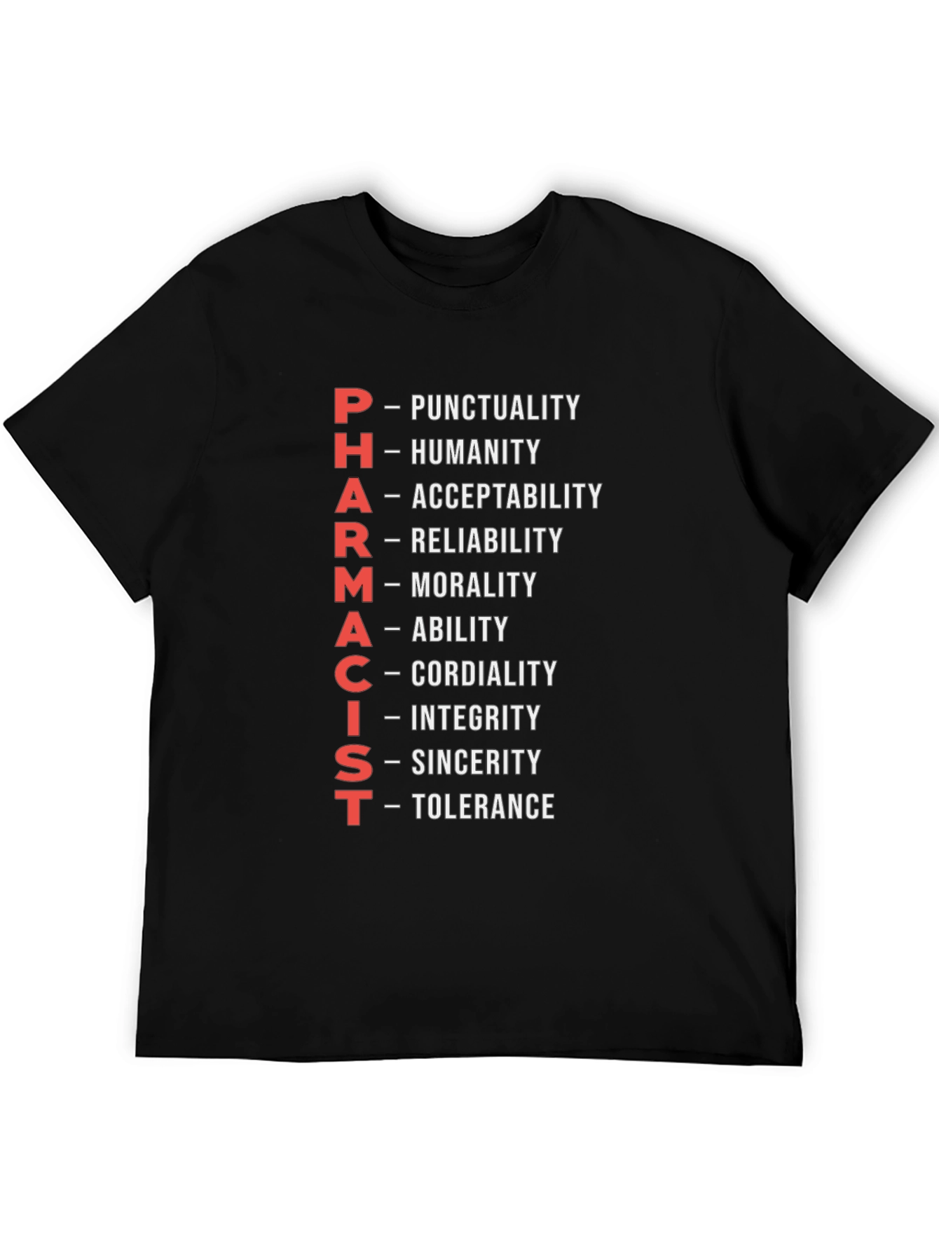 Pharmacist Qualities Black Graphic Tee