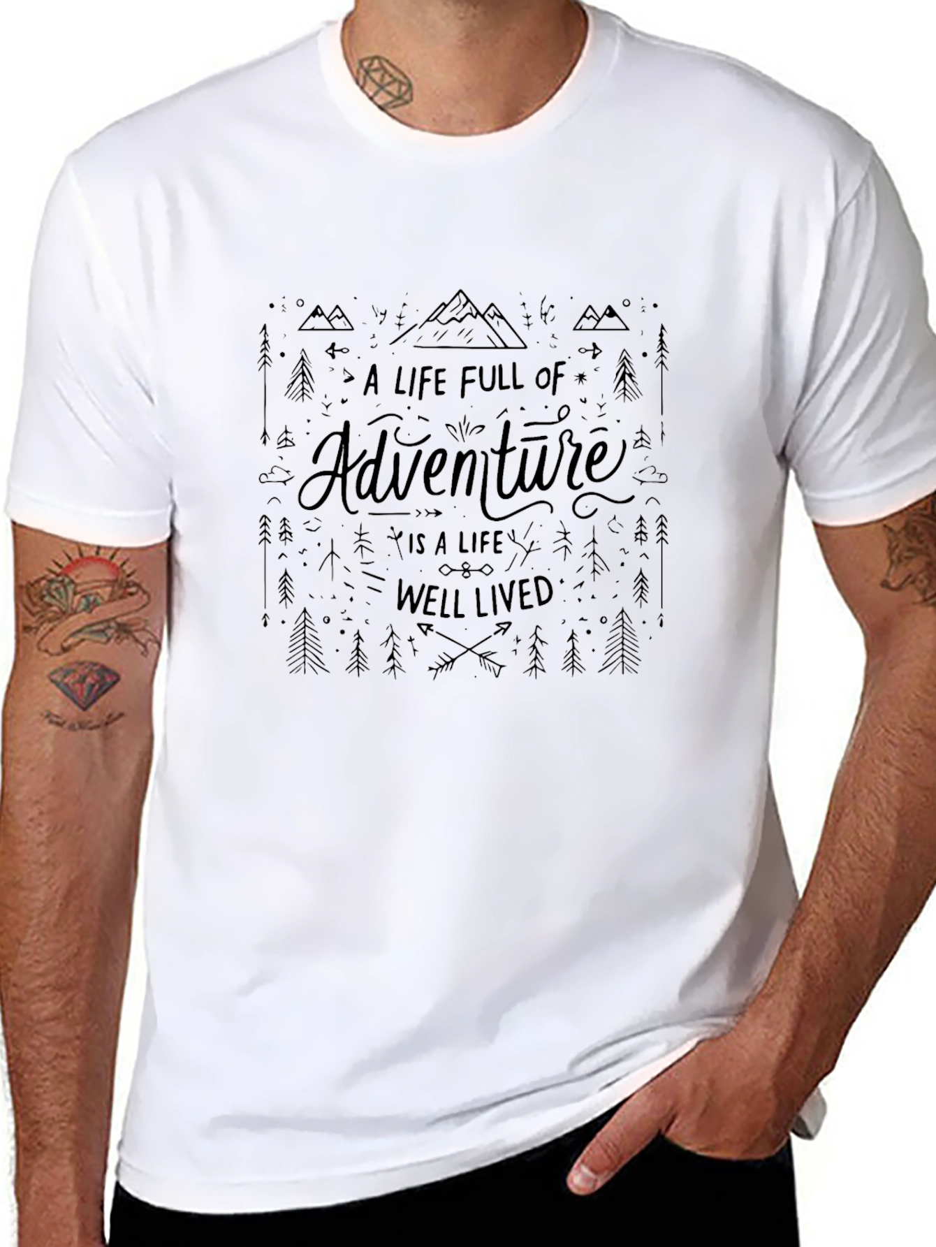 Adventure Awaits Black Graphic Tee