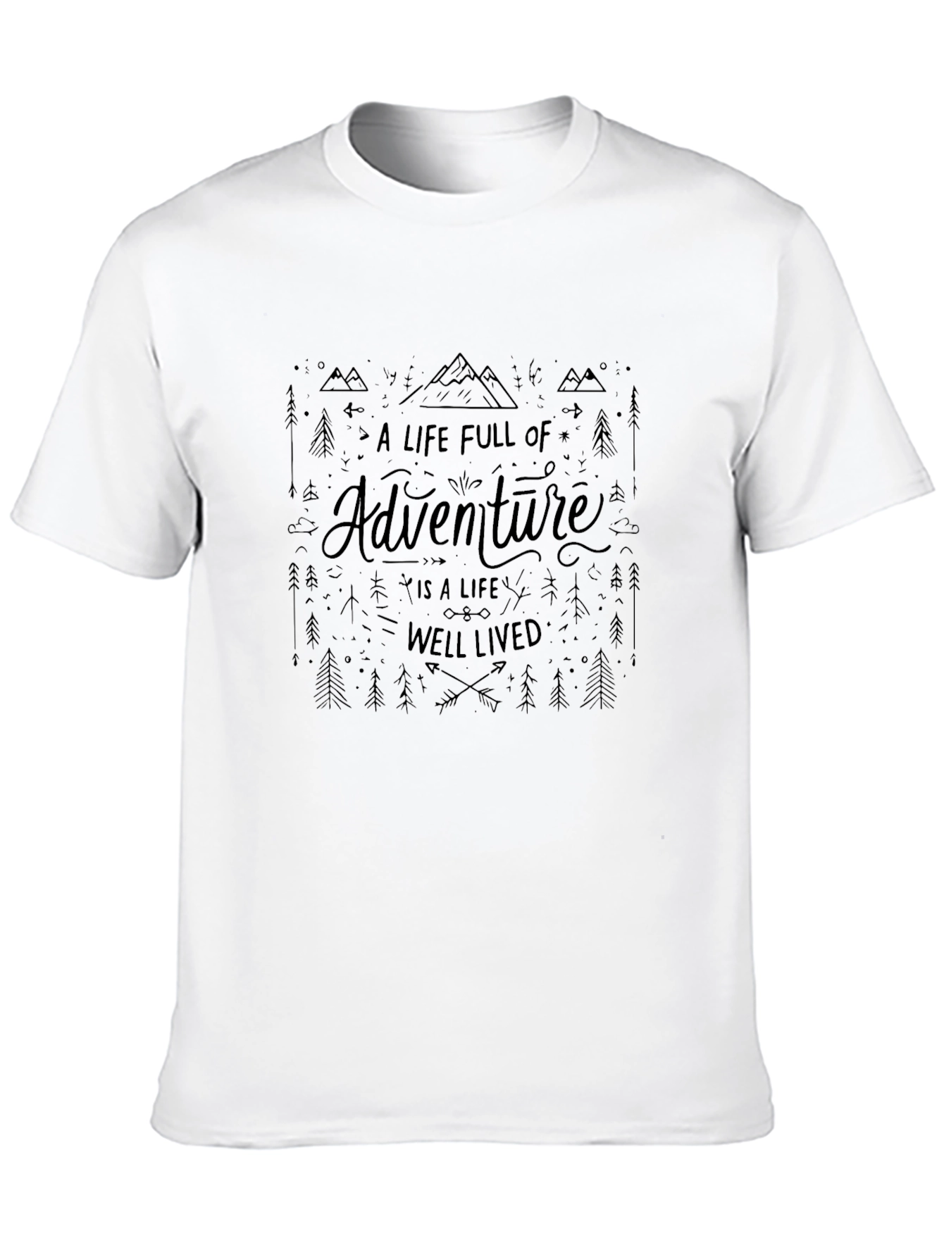 Adventure Awaits Black Graphic Tee