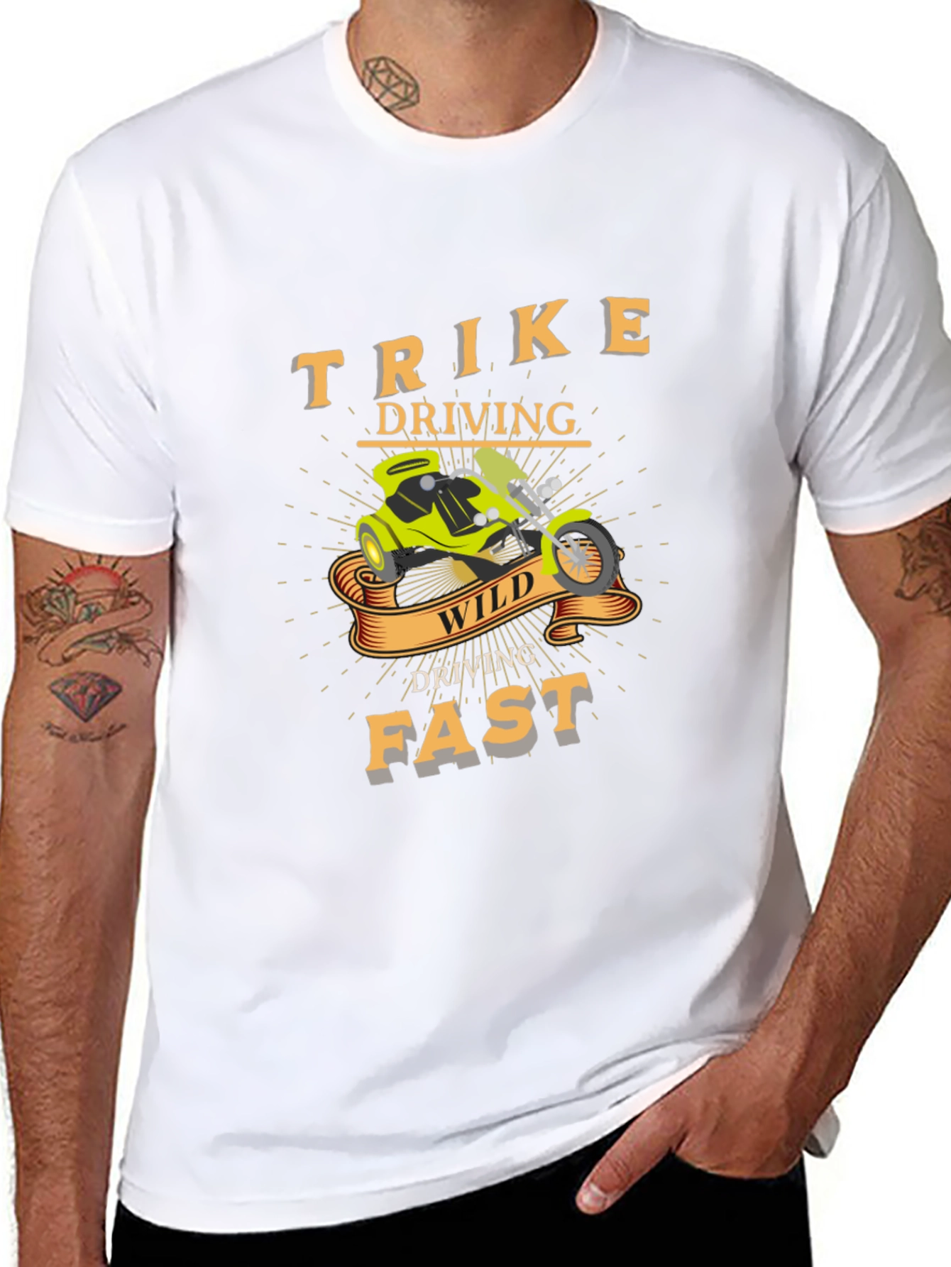 Trike Driving Wild & Fast Graphic T-Shirt