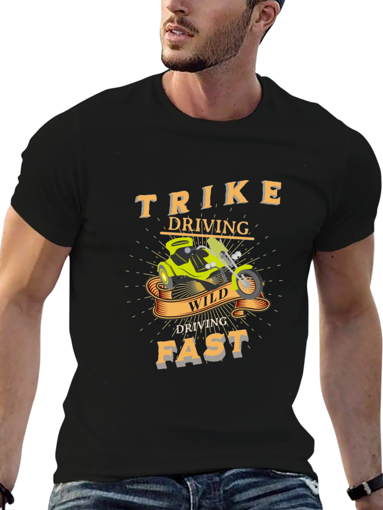 Trike Driving Wild & Fast Graphic T-Shirt