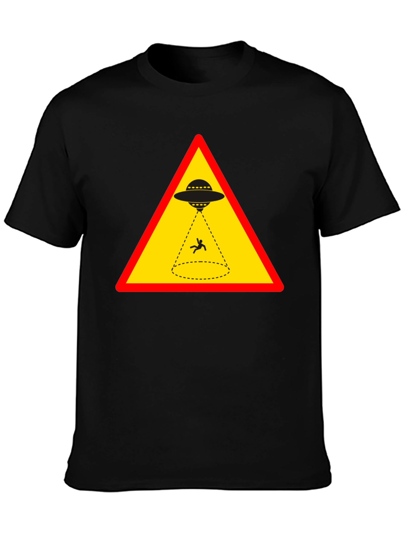 Alien Abduction T-Shirt - Warning Sign Graphic