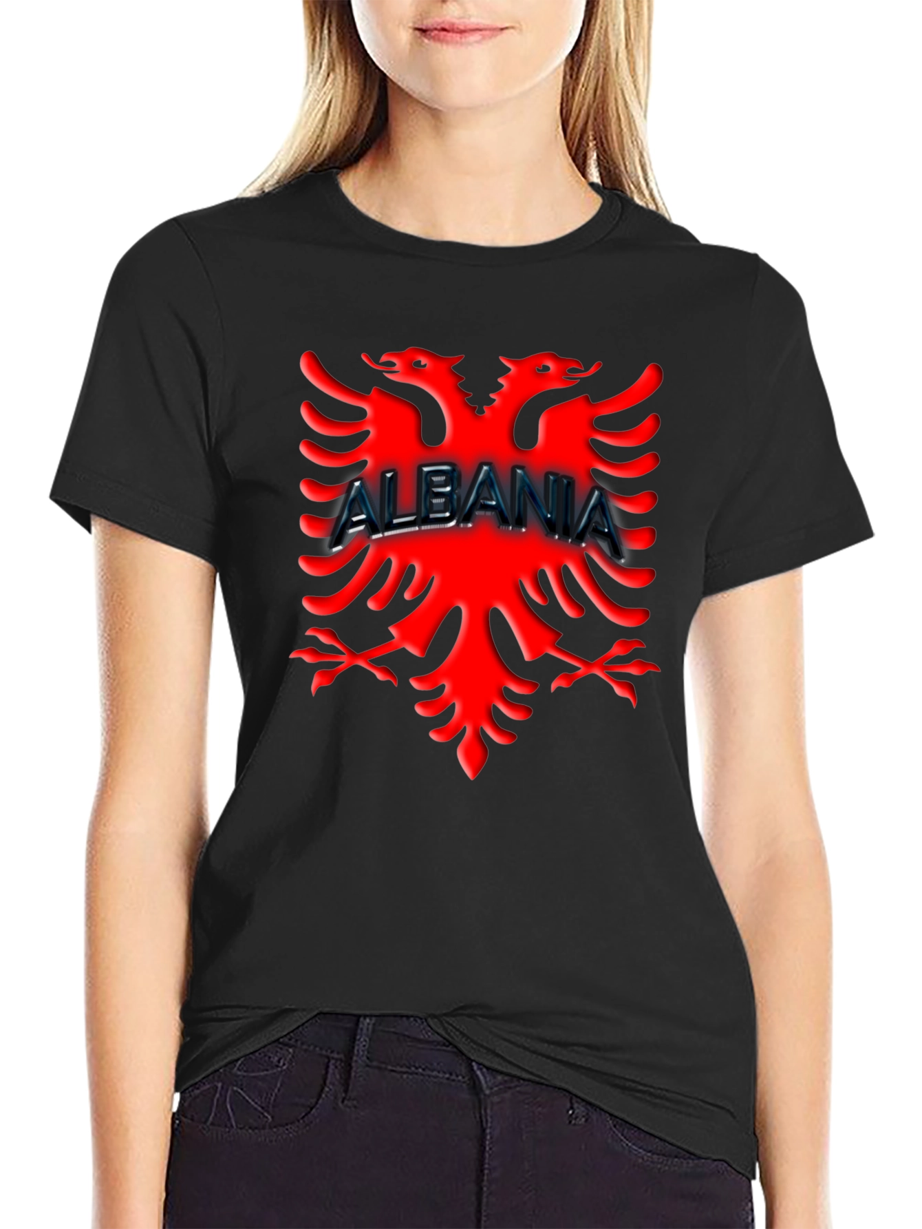 Albania Eagle Graphic Tee - Black T-Shirt