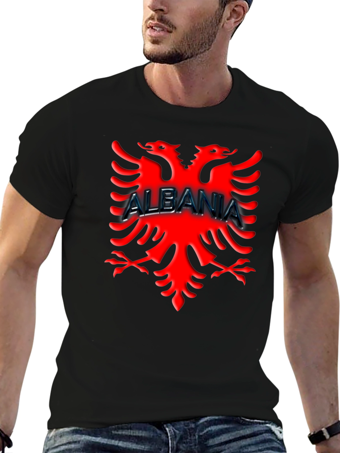 Albania Eagle Graphic Tee - Black T-Shirt