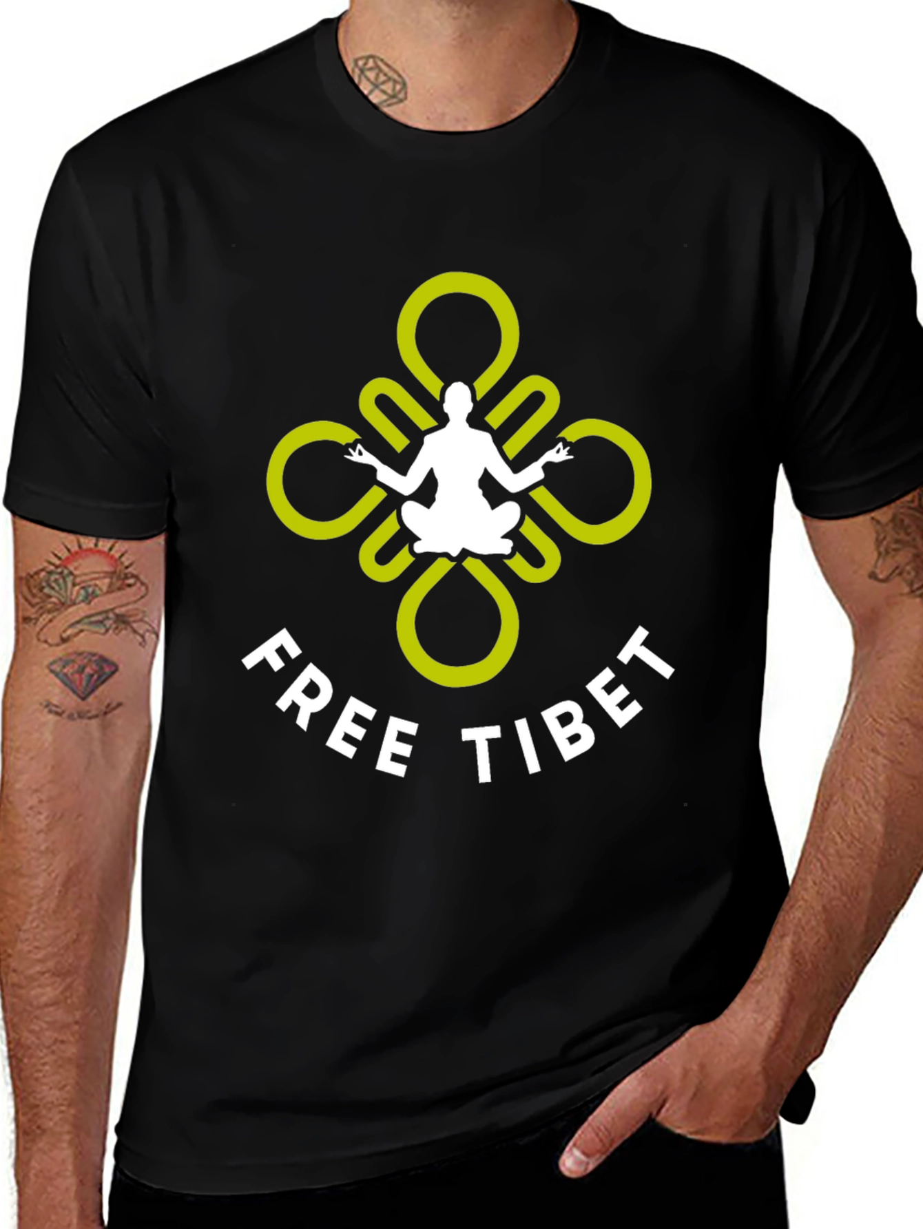 Free Tibet Graphic Tee - Unisex Black T-Shirt