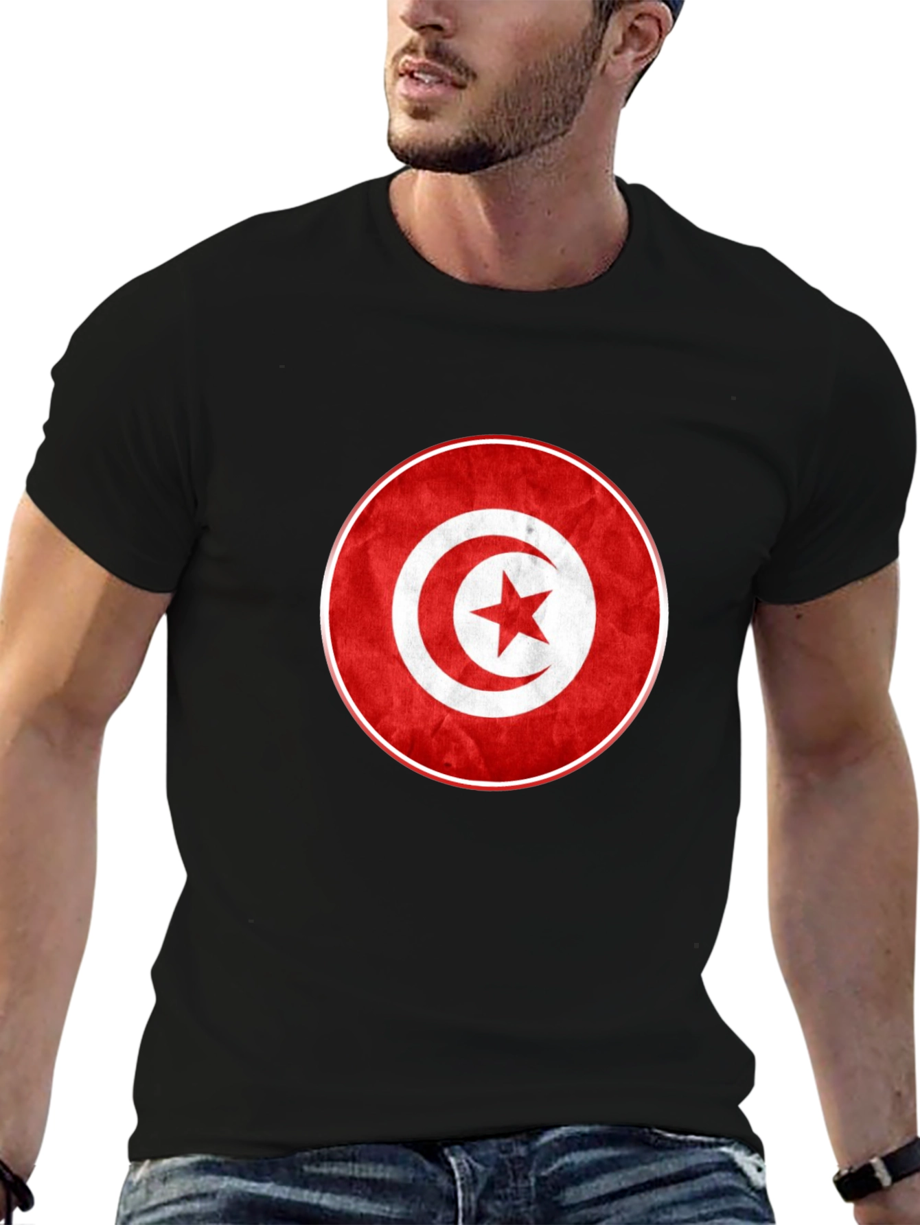 Tunisia Flag T-Shirt - Red & White Graphic Tee