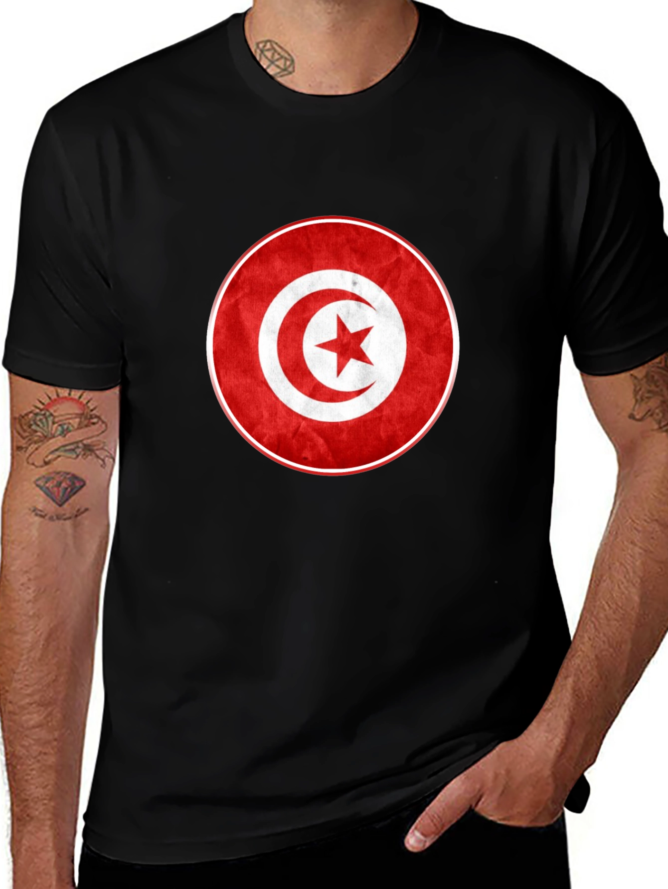 Tunisia Flag T-Shirt - Red & White Graphic Tee
