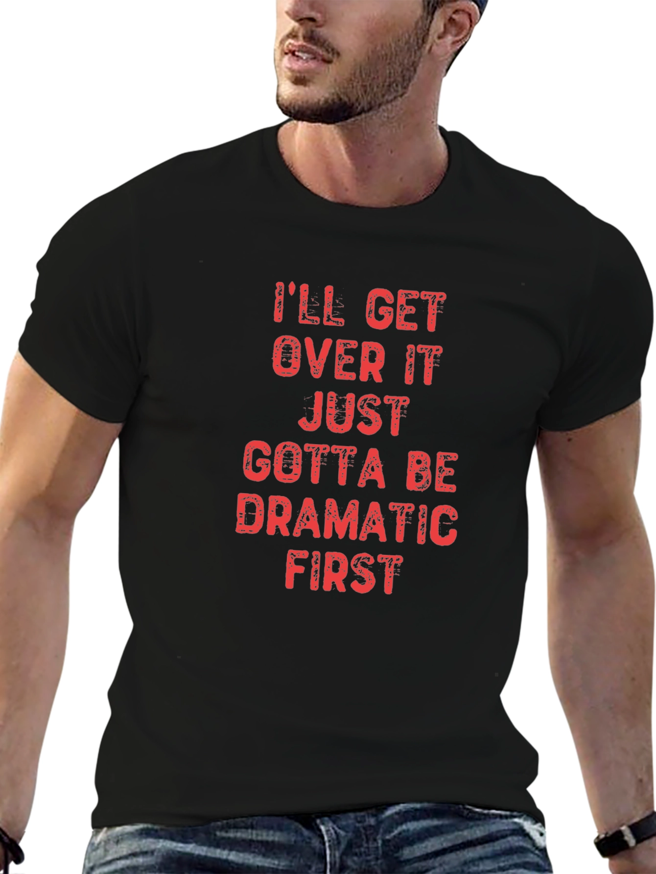 Dramatic First Black Cotton T-Shirt