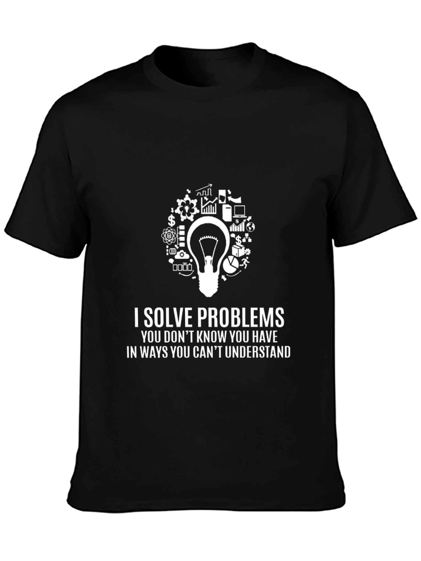 I Solve Problems Black Graphic Tee