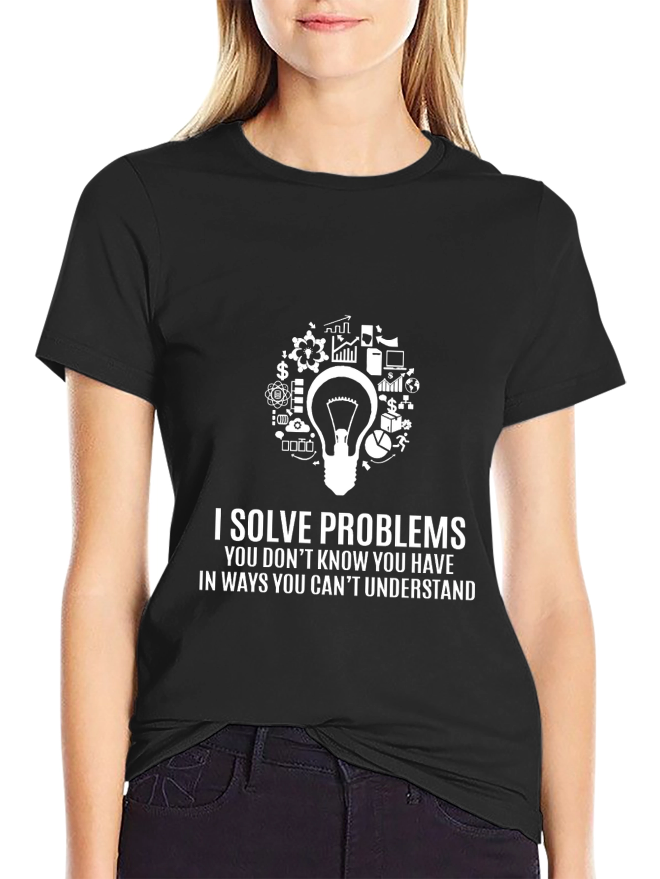 I Solve Problems Black Graphic Tee