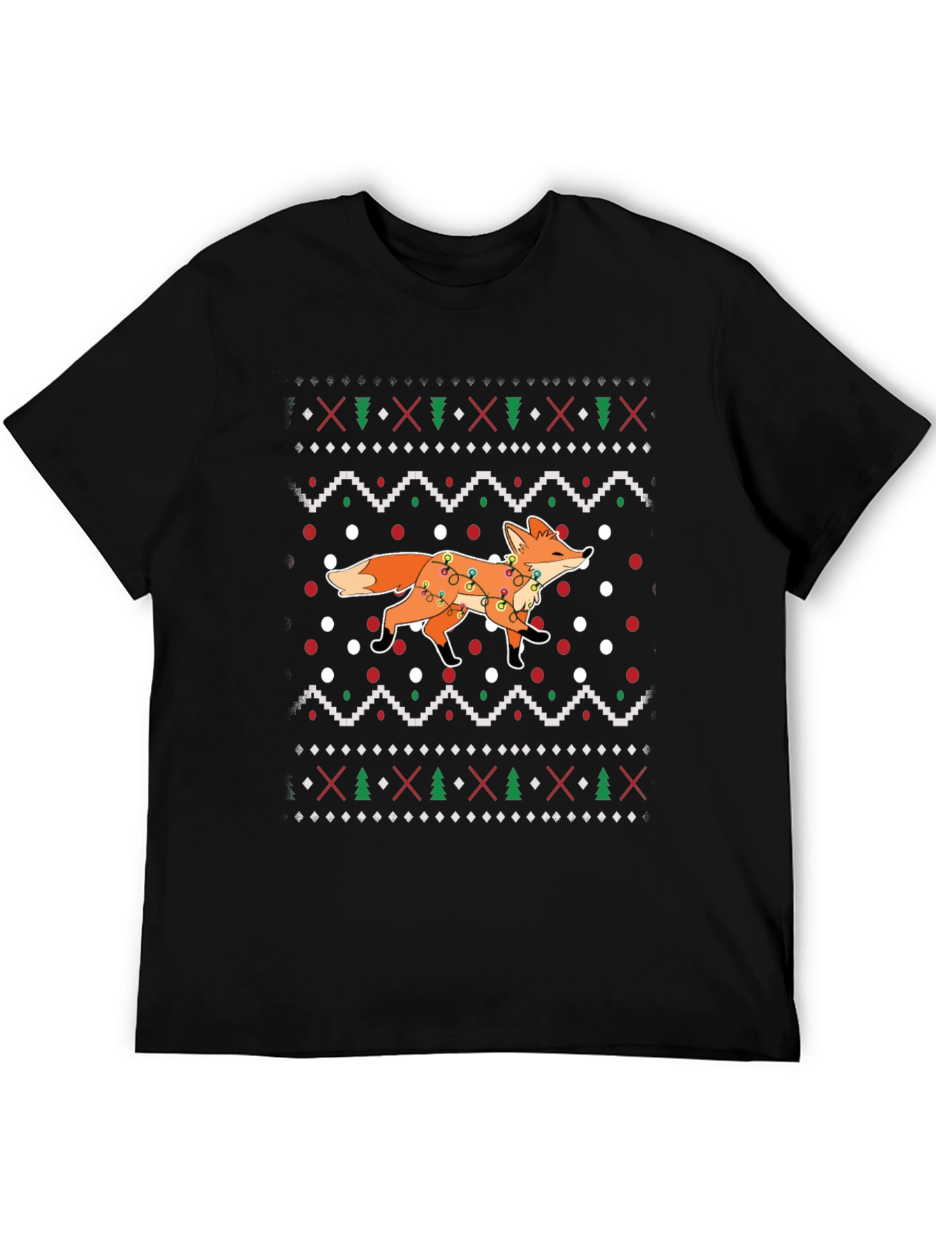 Festive Fox Christmas Pattern T-Shirt