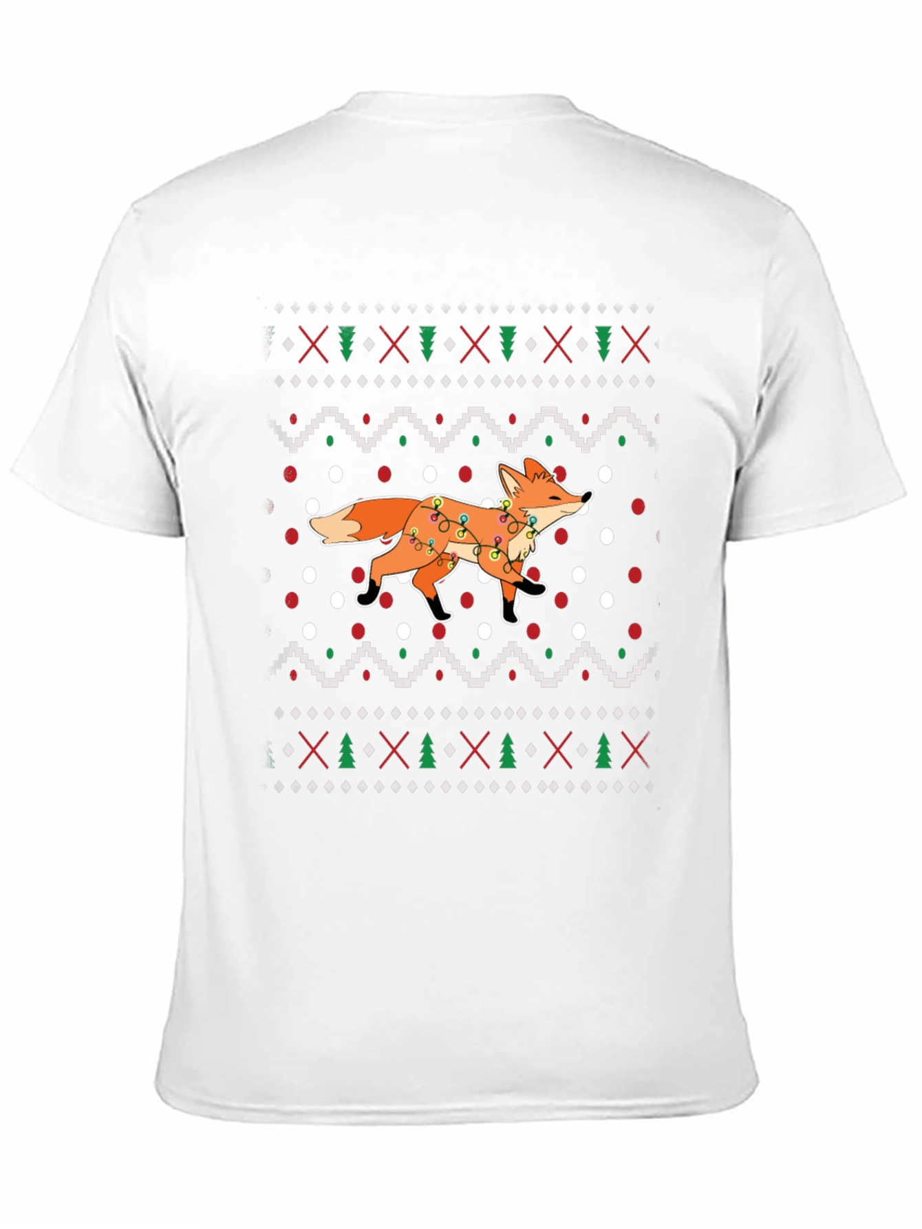 Festive Fox Christmas Pattern T-Shirt