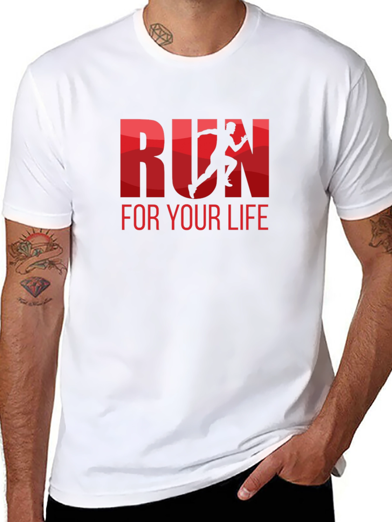 Run For Your Life Graphic Tee - Black
