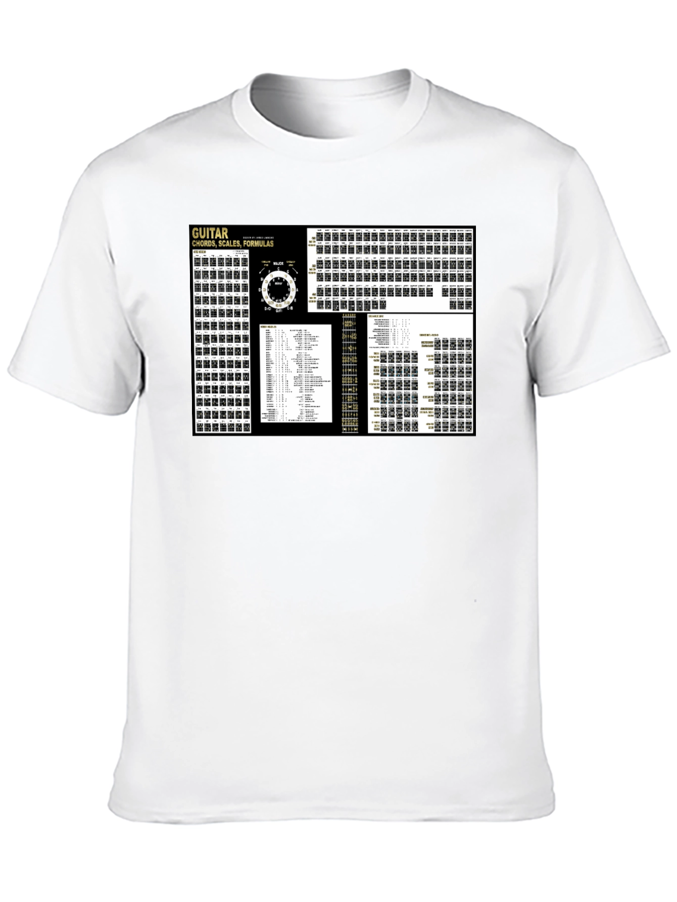 Guitar Chords Scales Formulas Black T-Shirt