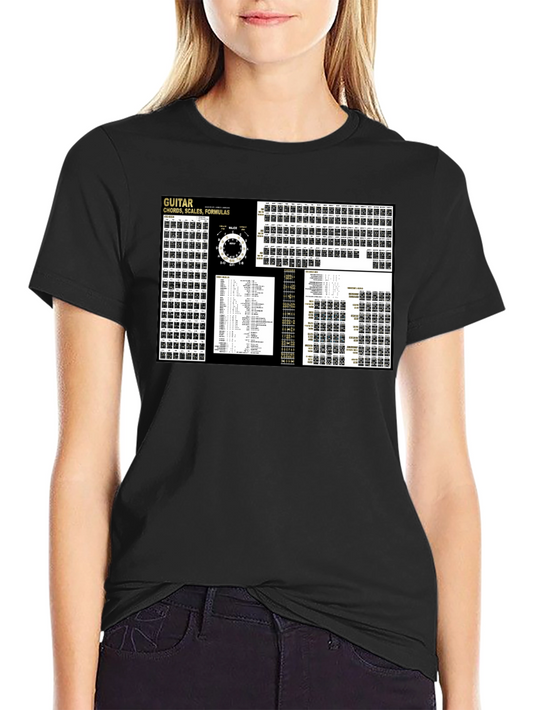 Guitar Chords Scales Formulas Black T-Shirt