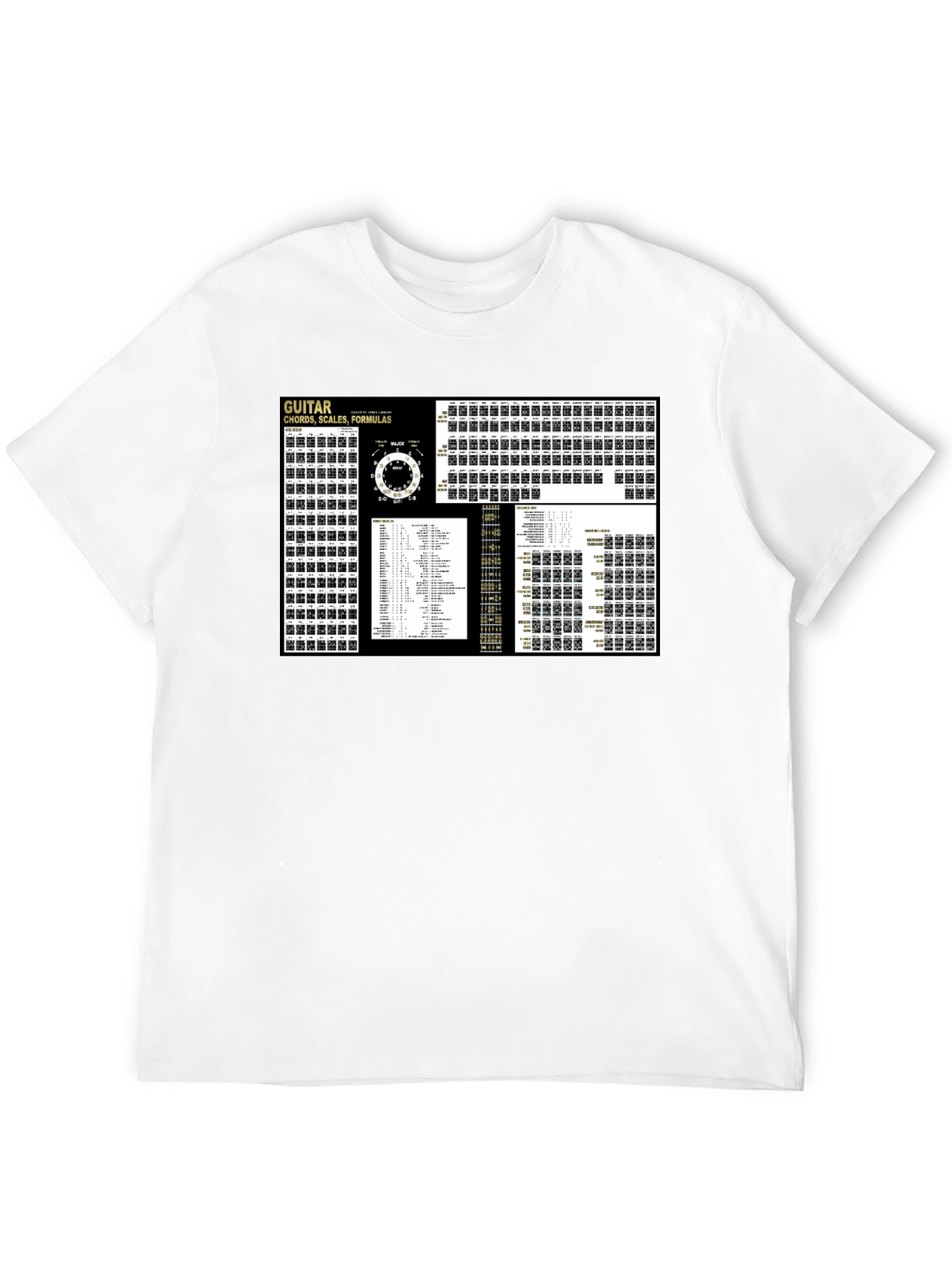 Guitar Chords Scales Formulas Black T-Shirt