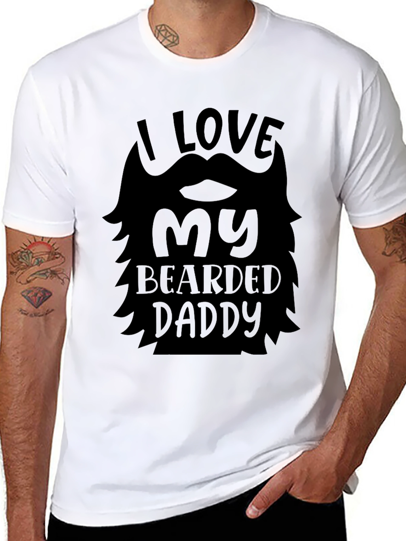 I Love My Bearded Daddy Black T-Shirt