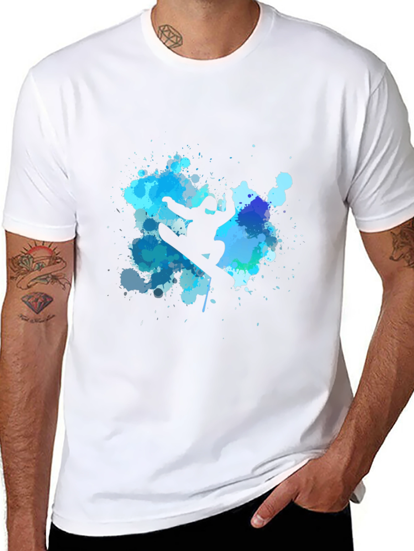 Snowboarder Graphic Tee - Cool Black T-Shirt