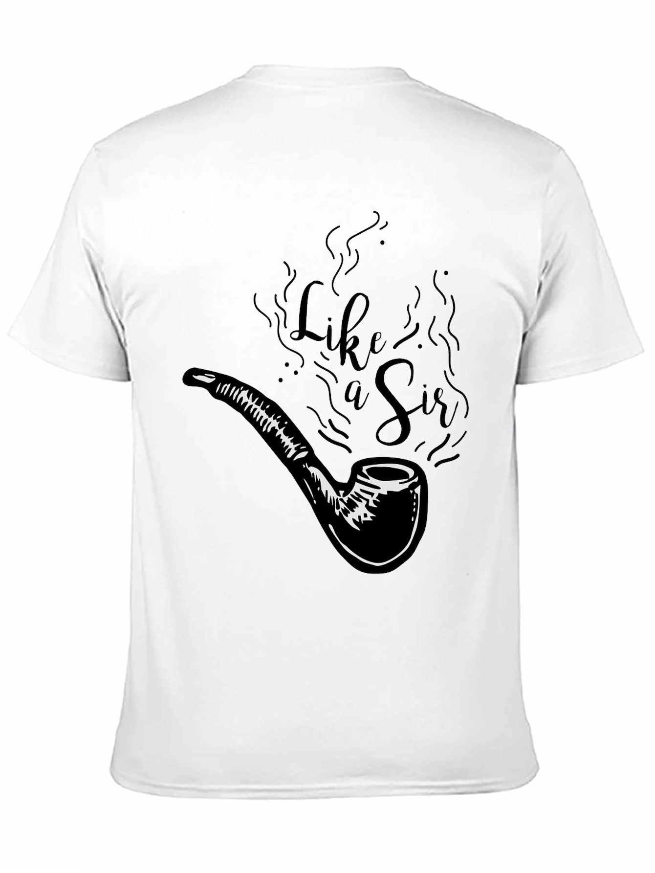 Like A Sir Black T-Shirt - Stylish Pipe Design