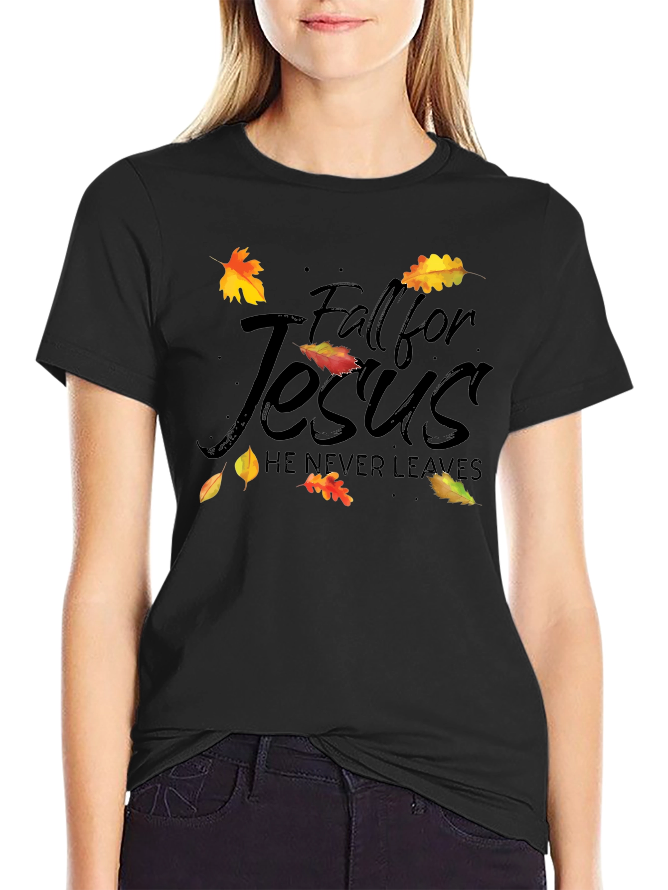 Fall for Jesus Black T-Shirt