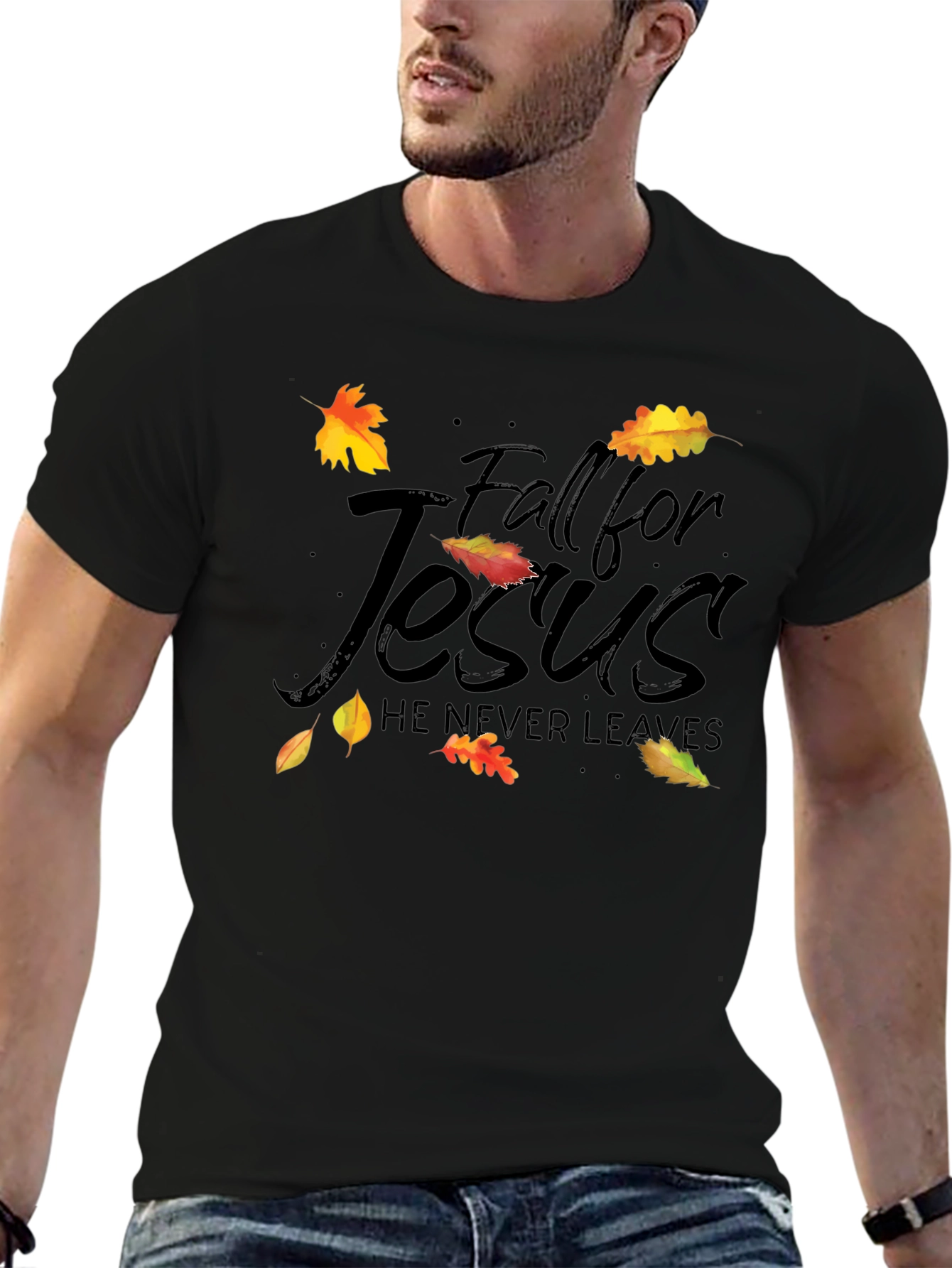 Fall for Jesus Black T-Shirt