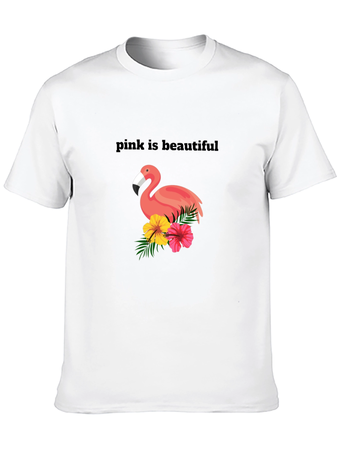 Pink Flamingo Graphic Tee - Unisex Black T-Shirt