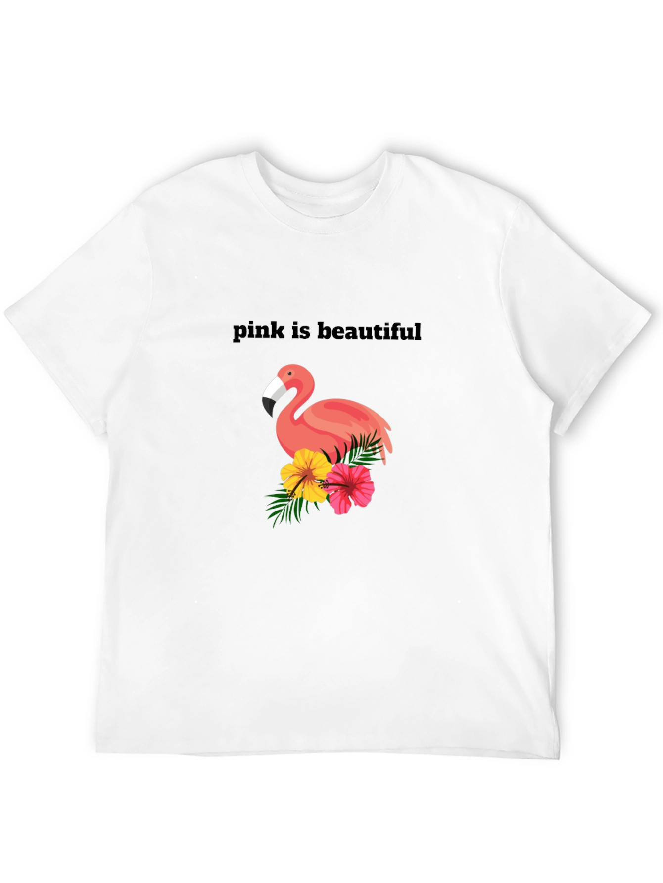 Pink Flamingo Graphic Tee - Unisex Black T-Shirt