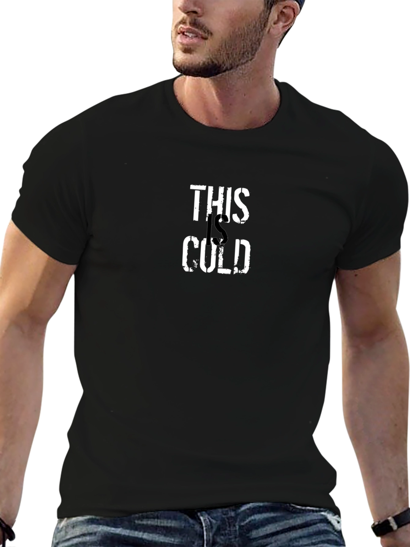 This is Cold Graphic Tee - Black Cotton T-Shirt
