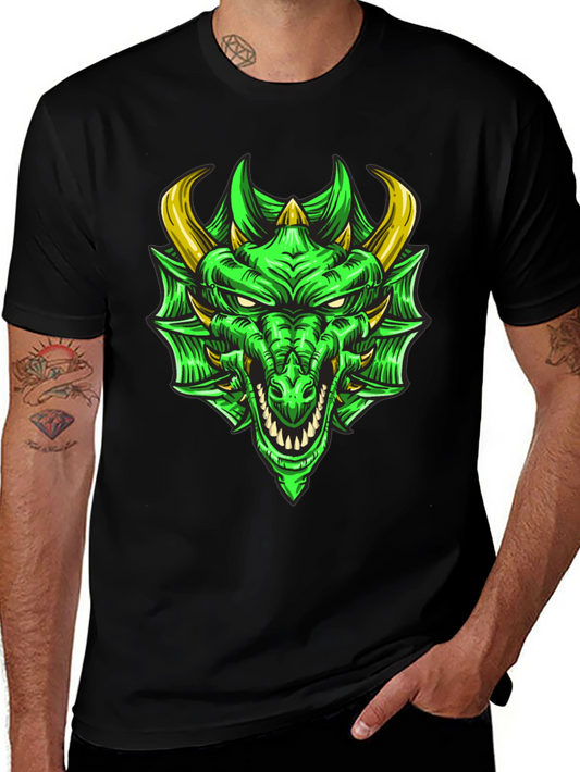 Green Dragon Graphic Tee - Mens Black T-Shirt