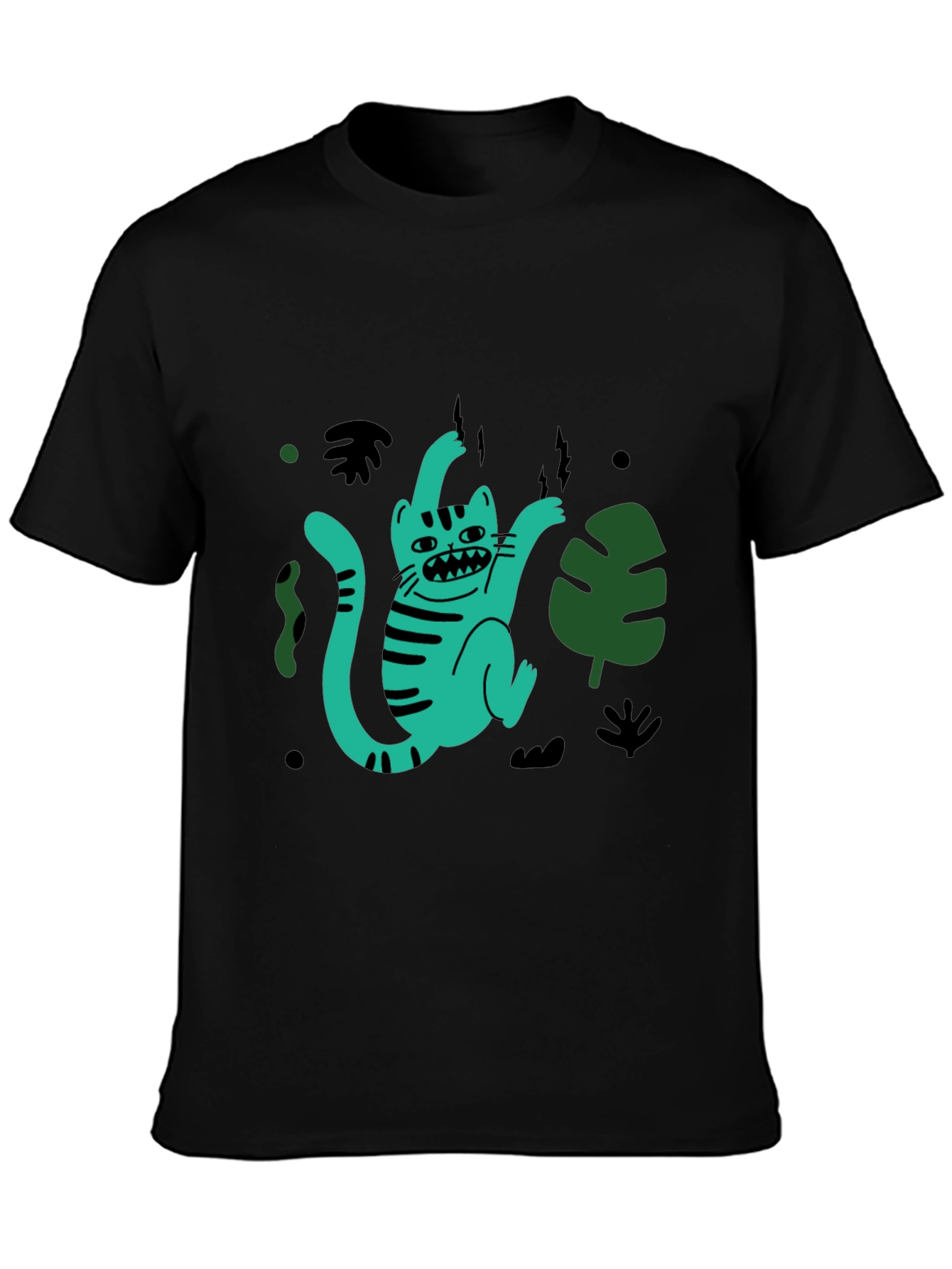 Funky Feline Tee: Cartoon Cat Graphic T-Shirt