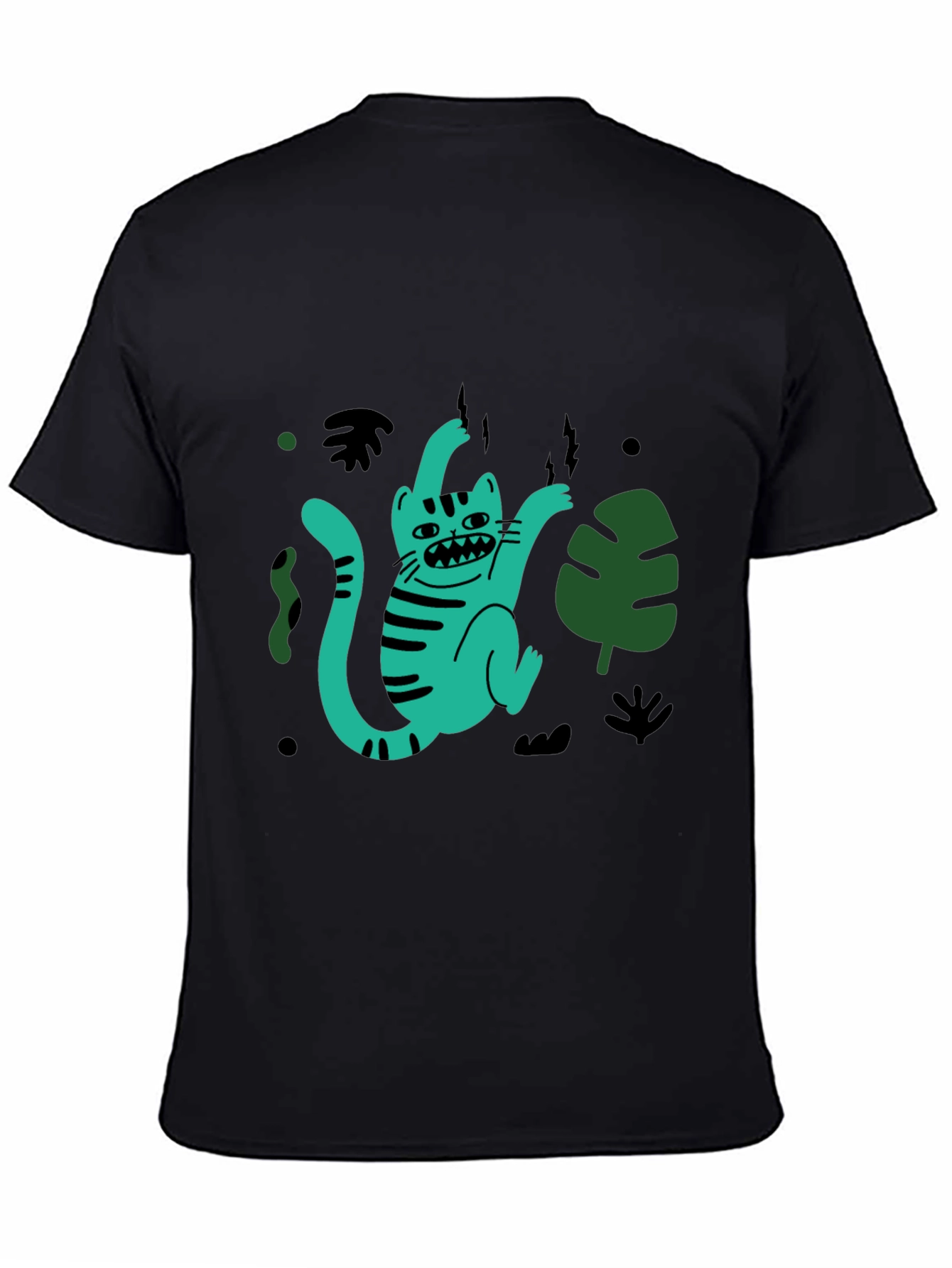 Funky Feline Tee: Cartoon Cat Graphic T-Shirt