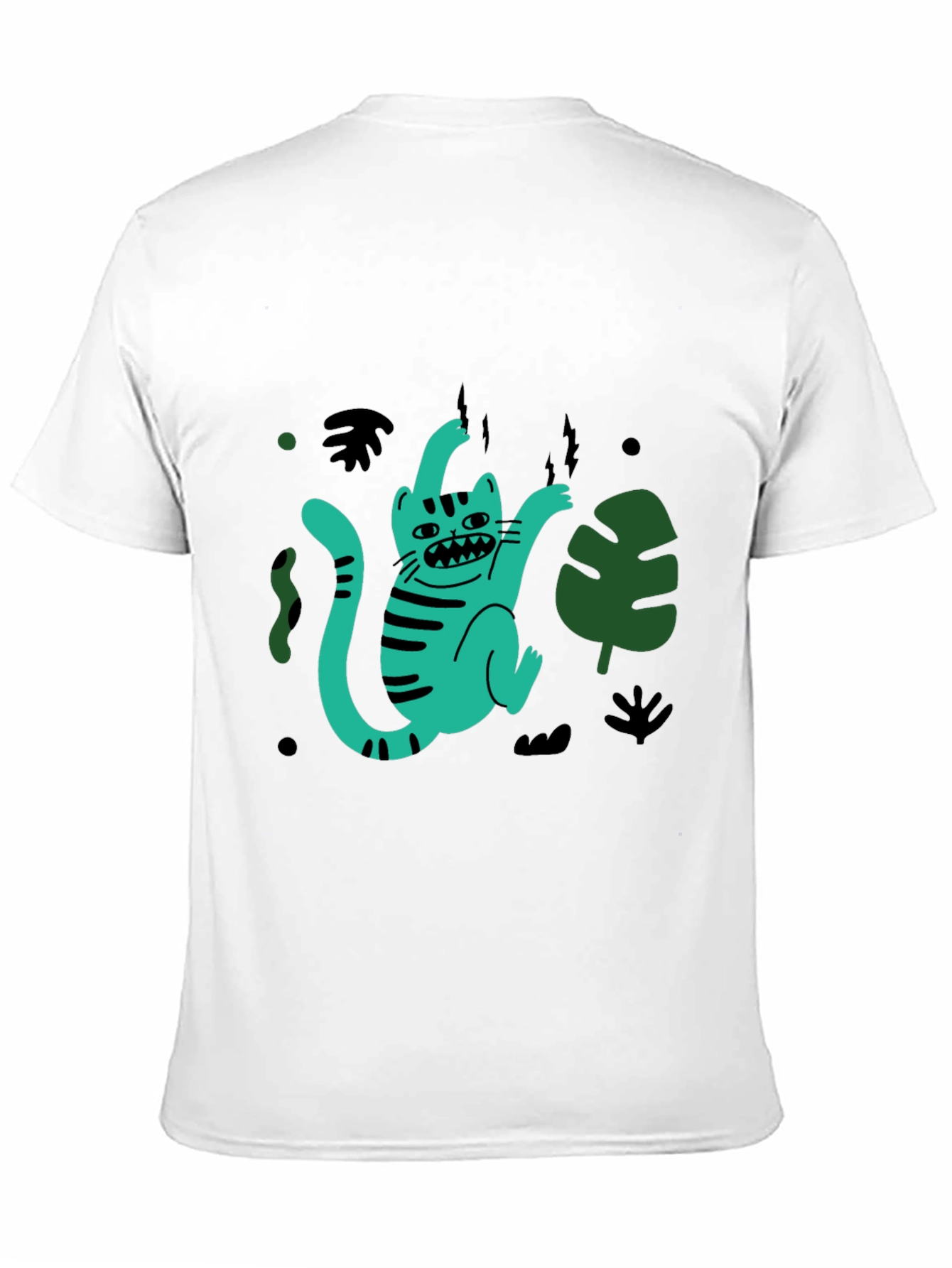 Funky Feline Tee: Cartoon Cat Graphic T-Shirt