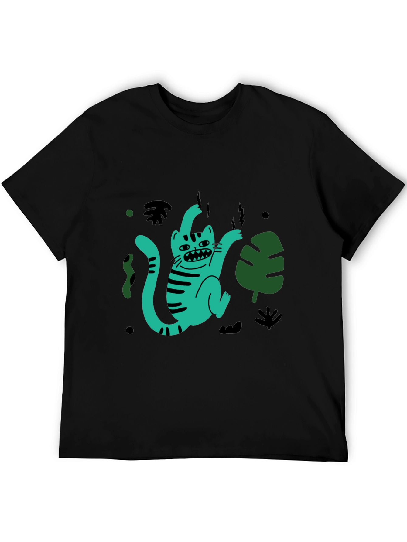 Funky Feline Tee: Cartoon Cat Graphic T-Shirt
