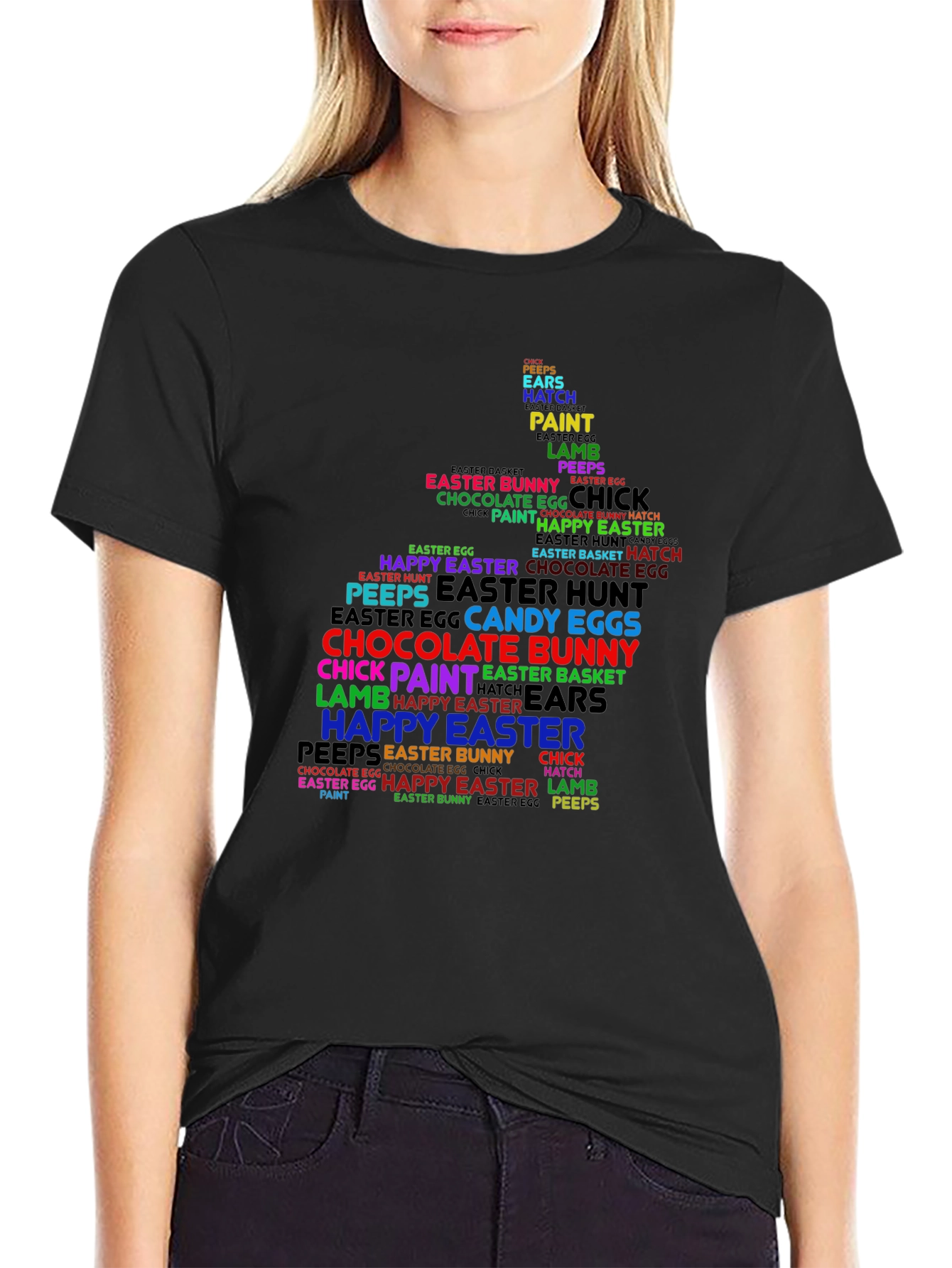 Easter Bunny Word Art T-Shirt
