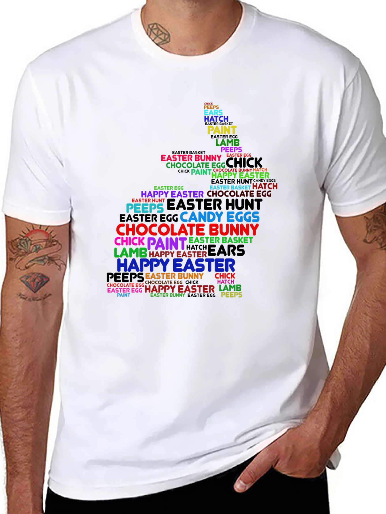 Easter Bunny Word Art T-Shirt