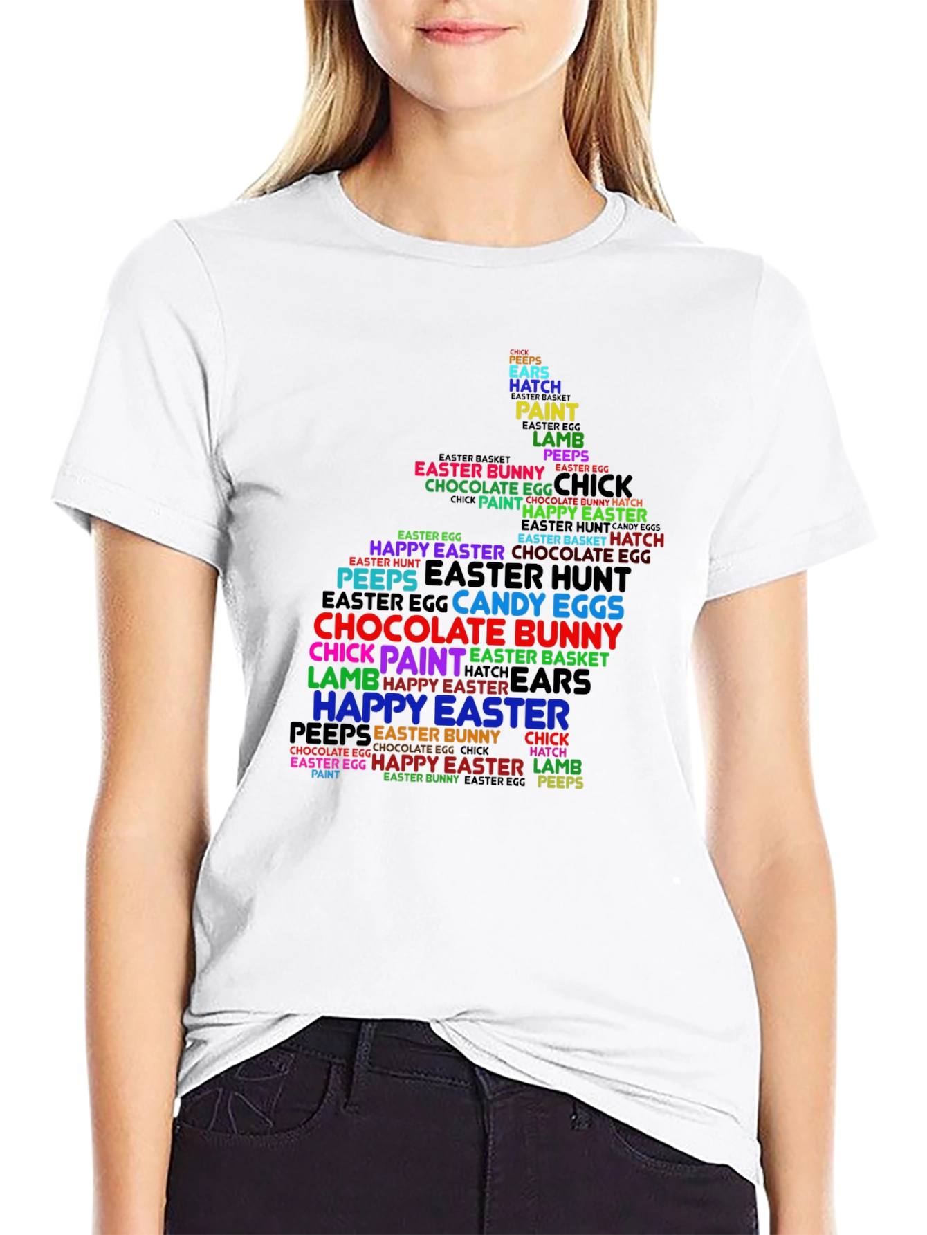 Easter Bunny Word Art T-Shirt