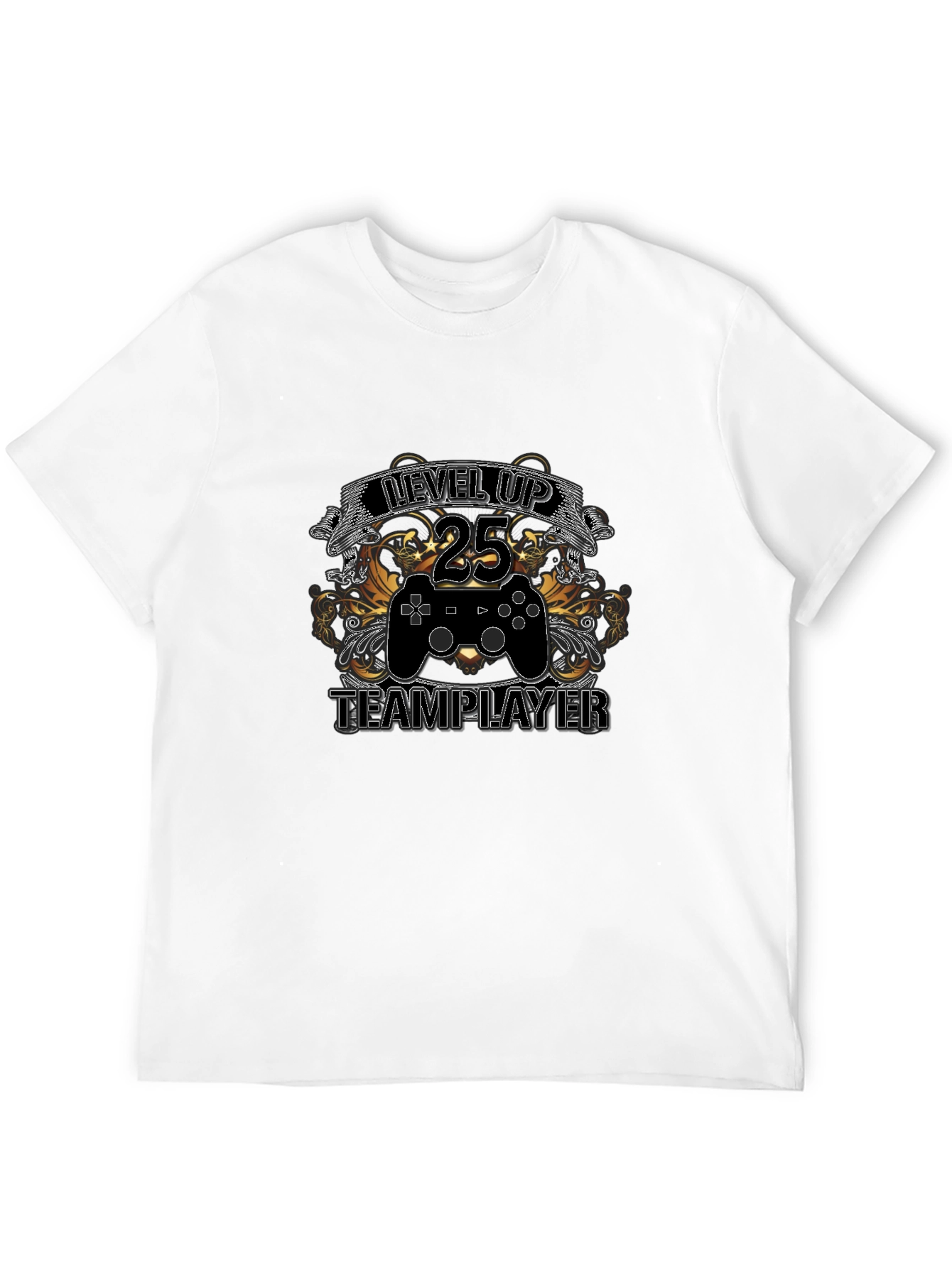 Level Up 25 Team Player Black Graphic Tee