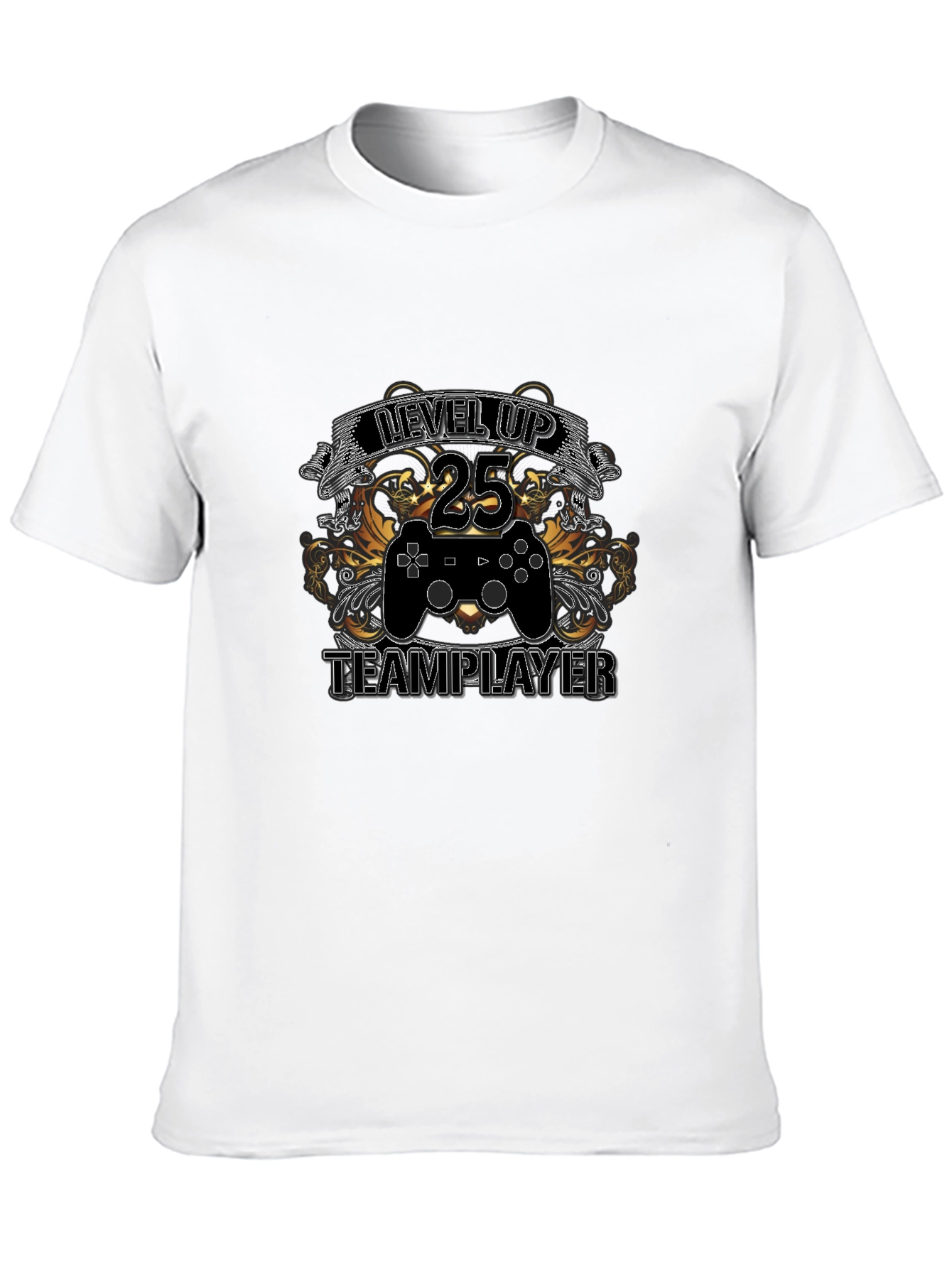 Level Up 25 Team Player Black Graphic Tee