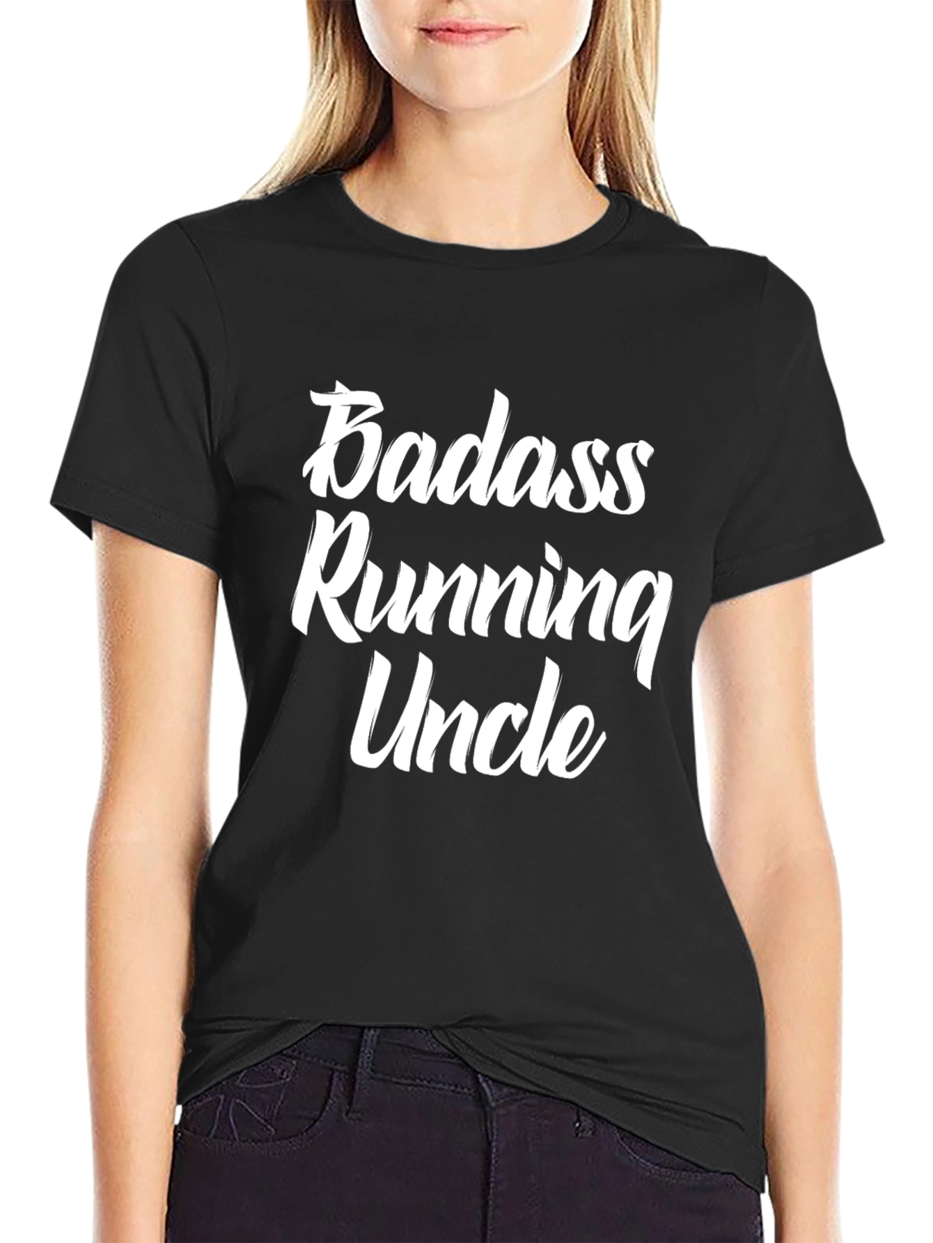 Badass Running Uncle Graphic T-Shirt