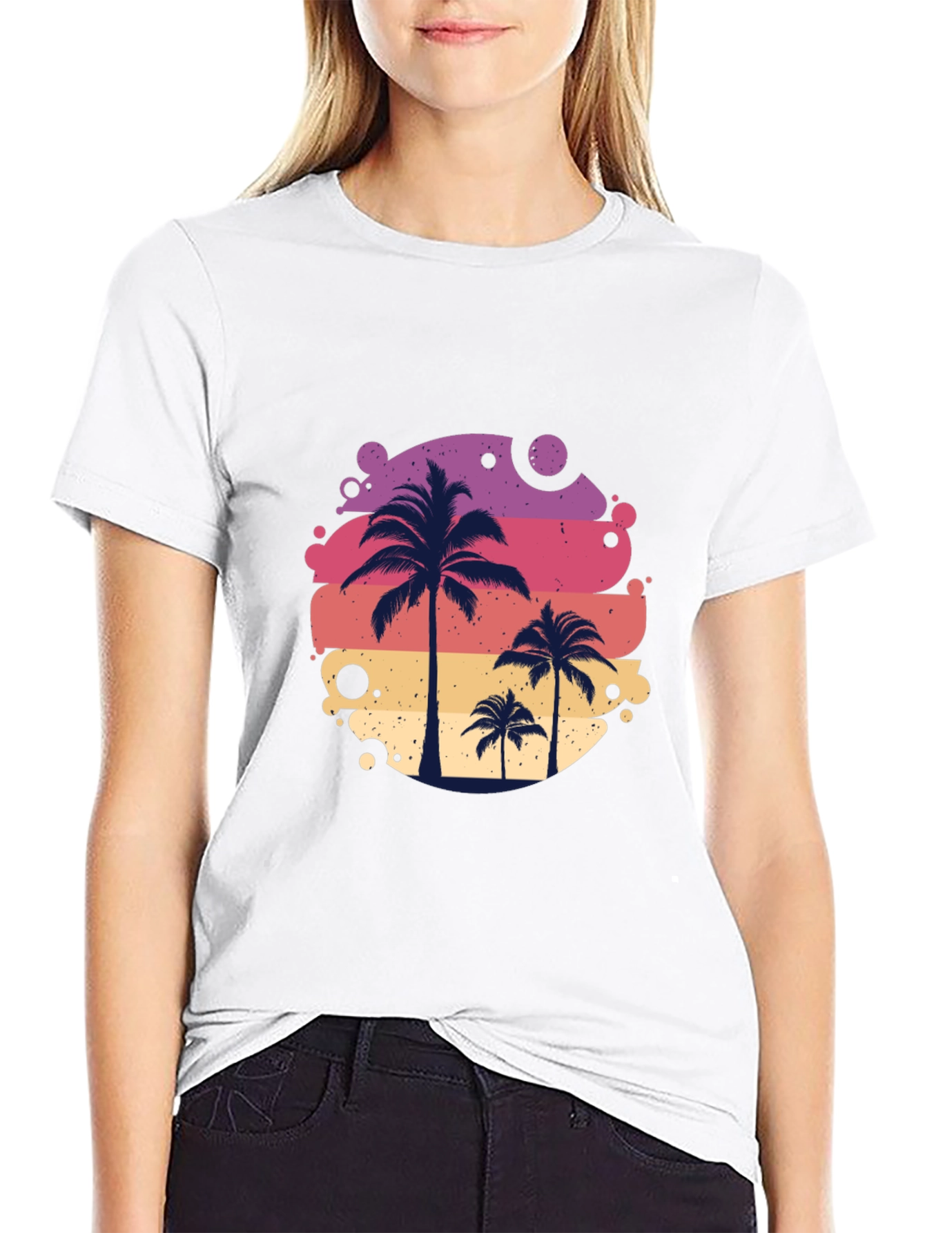Tropical Palm Tree Graphic Tee - Summer Vibes Shirt