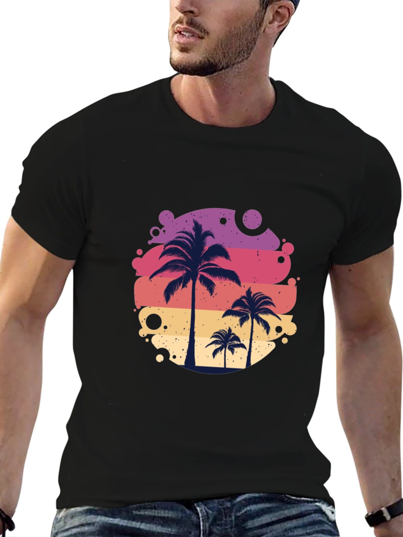 Tropical Palm Tree Graphic Tee - Summer Vibes Shirt