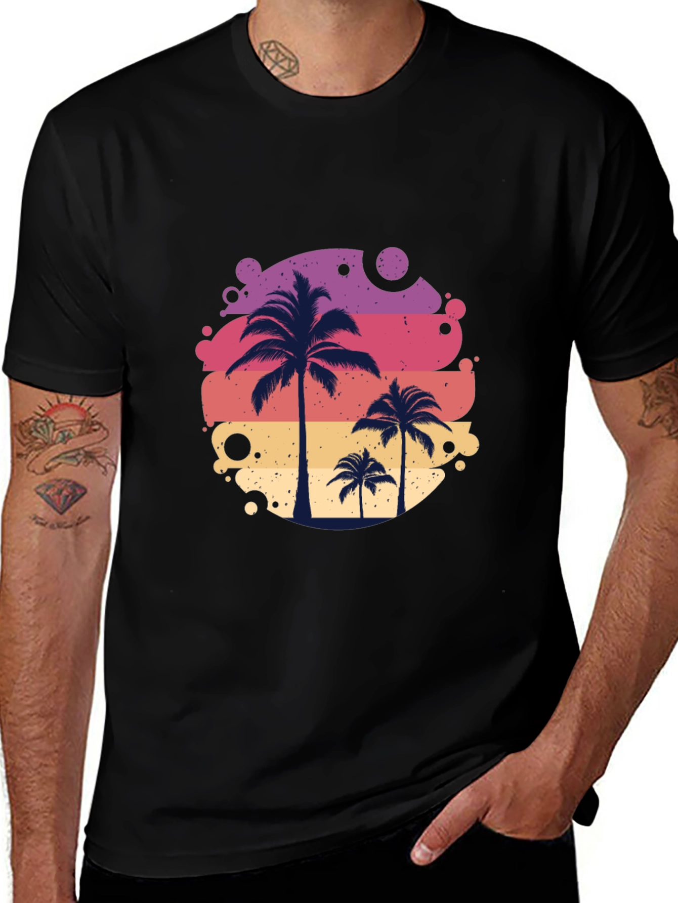 Tropical Palm Tree Graphic Tee - Summer Vibes Shirt